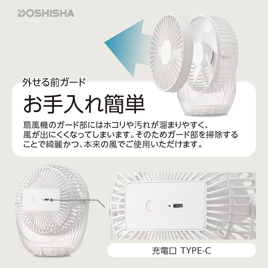 Amazon | 【マグネット付き】ドウシシャ 卓上扇風機 クリアデスク