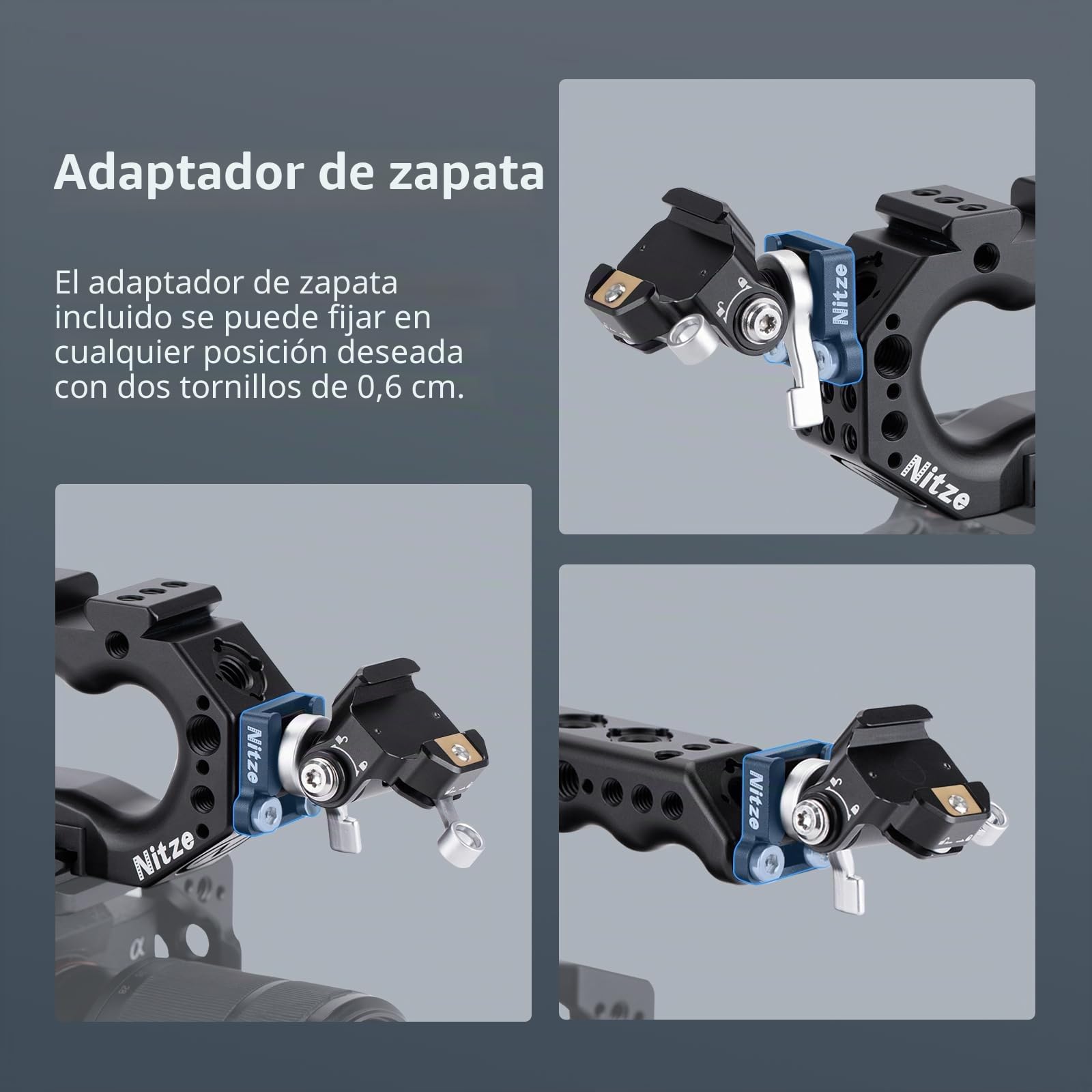 Nitze Top Handle para Cage de Abrazadera NATO QR integrada de Localización de 3/8'' para ARRI (Stinger Handle) - PA28-A