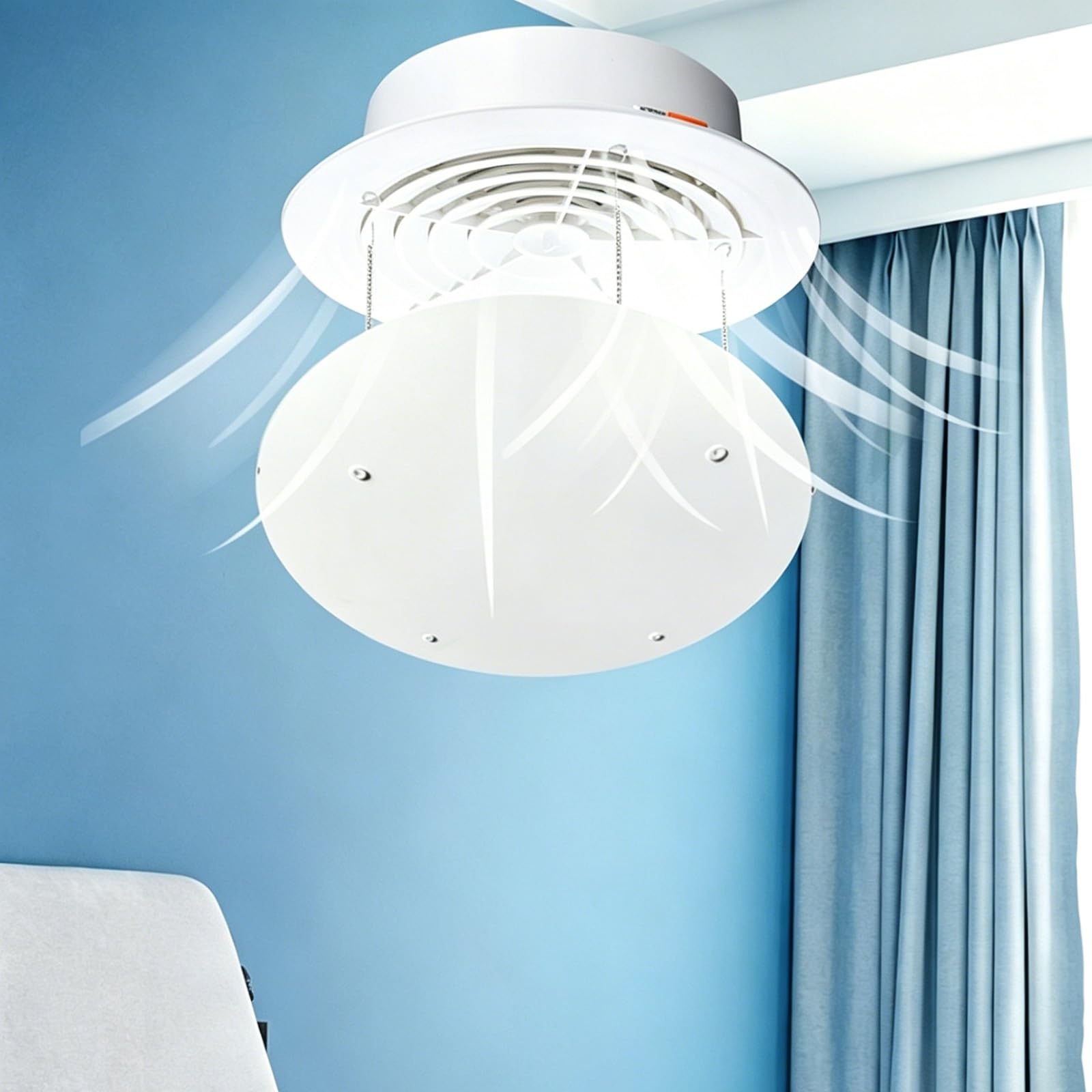 Deflettore per Condizionatore Centralizzato, Deflettori d'Aria per Bocchette di Ventilazione a Soffitto, Guida Antivento per Parabrezza, Rotondo, Bianco(60cm/24in)