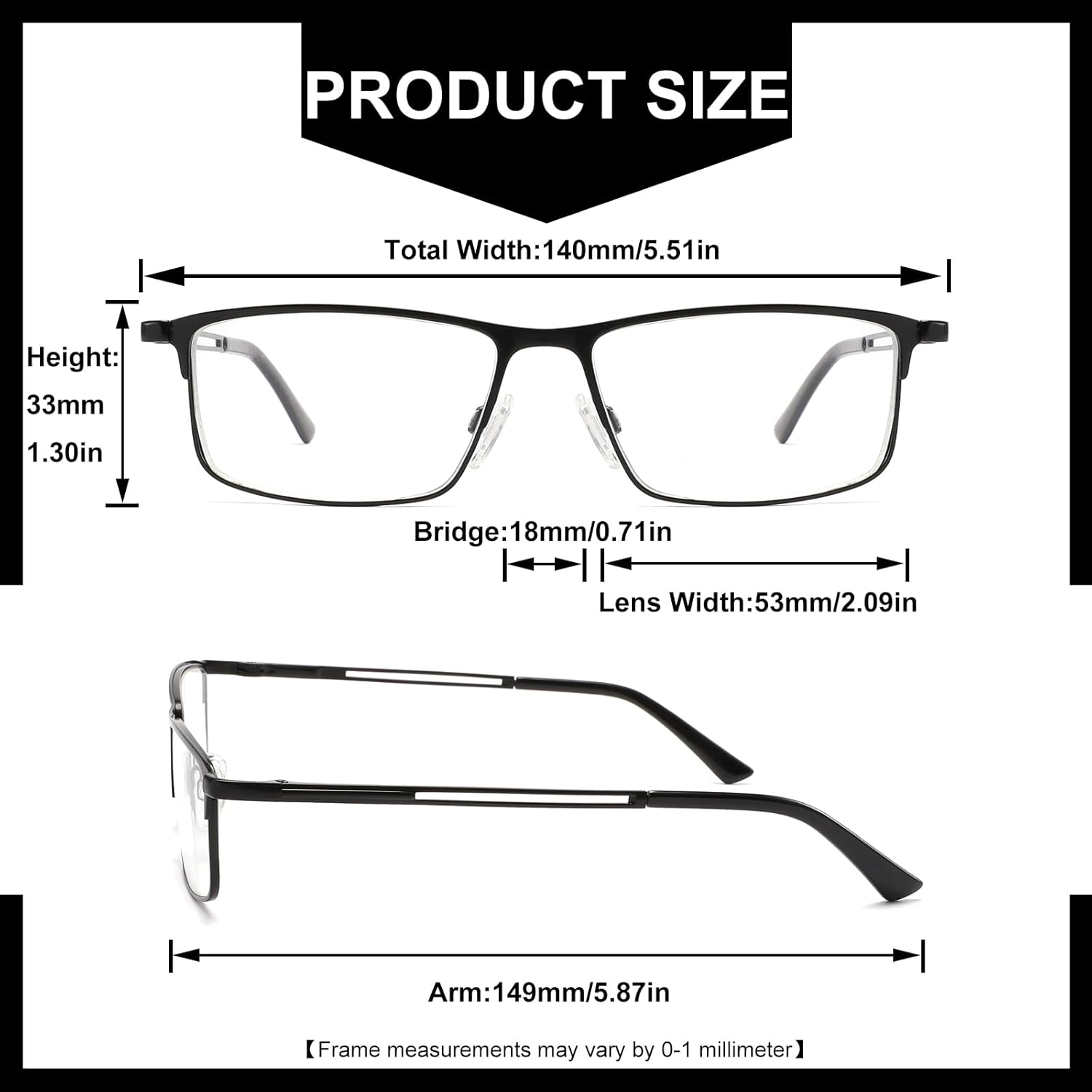 5 Pack Reading Glasses for Men,Metal Full Frame Blue Light Blocking Spring Hinges Readers,Anti Glare/UV/Eyestrain - Image 3