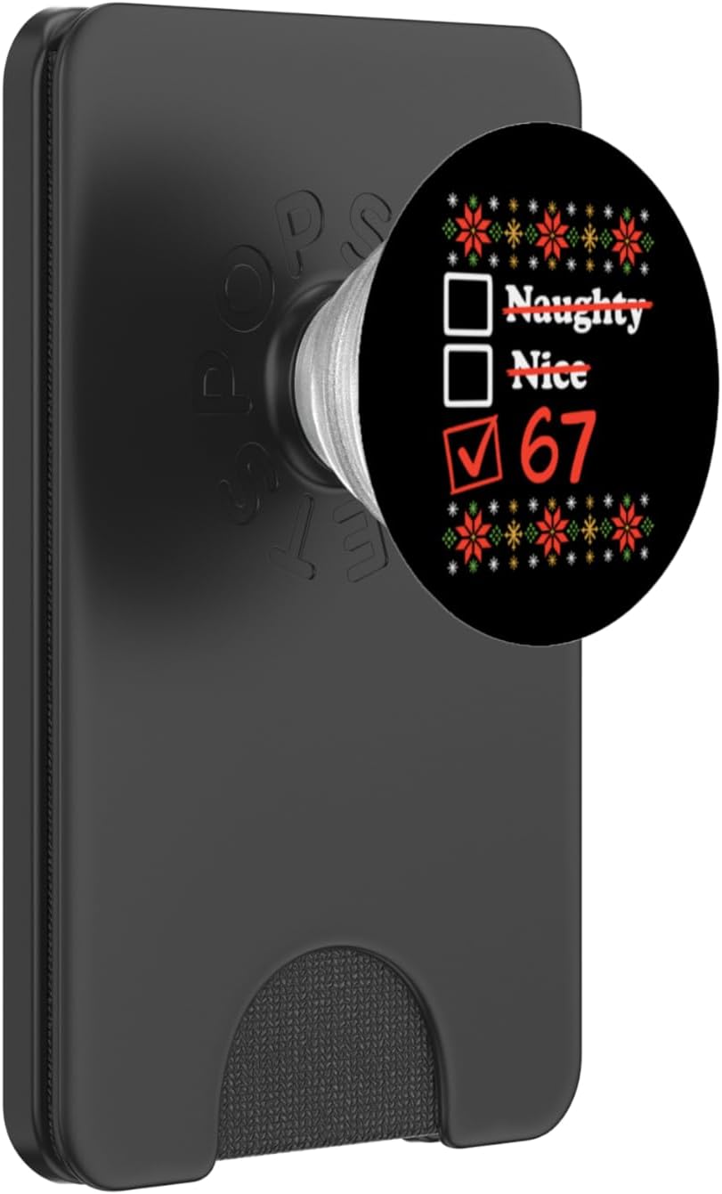 6 7 Christmas Funny Naughty Nice 67 Meme PopSockets PopWallet for MagSafe