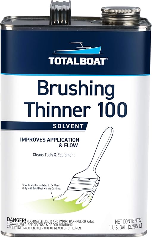 TotalBoat Thinner 100 Disolvente de cepillado para pintura y barniz marinos - Galón | Diluyente especializado para cepillar y enrollar pinturas, imprimaciones y barnices de poliuretano y pinturas para fondos de embarcaciones TotalBoat selectas