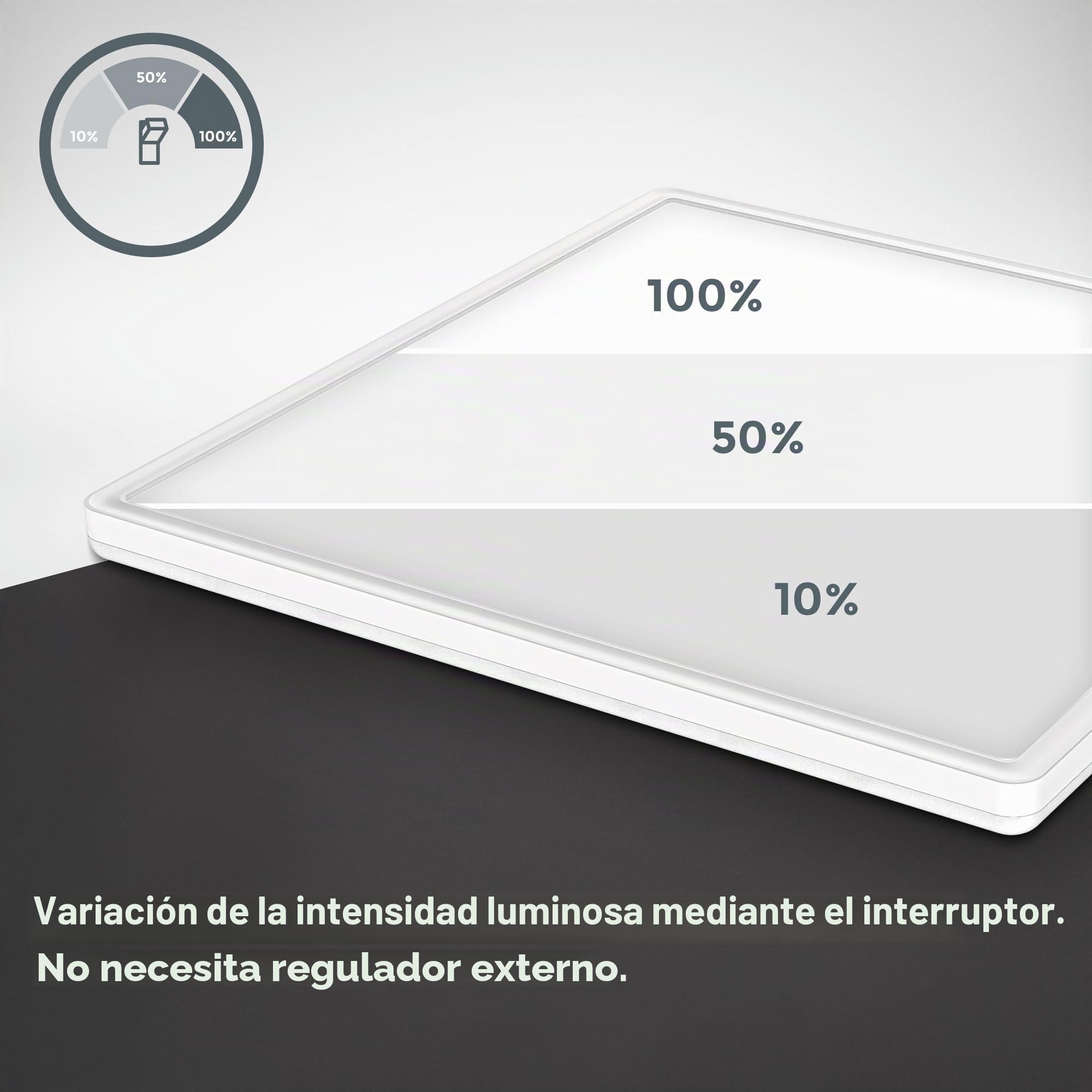 B.K.Licht 22 Watt Panel LED Cuadrado I regulable I ultra plano I luz indirecta I función de memoria I lámpara de techo LED I color de luz blanca neutra I 420x420x29mm I plafon led techo