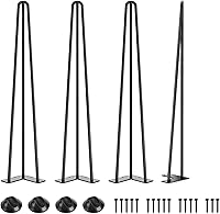 Vista 9 de SMARTSTANDARD Patas de mesa de horquilla de 8 pulgadas, 1/2 pulgadas de diámetro, 3 varillas de metal, proyectos de bricolaje para mesitas de noche