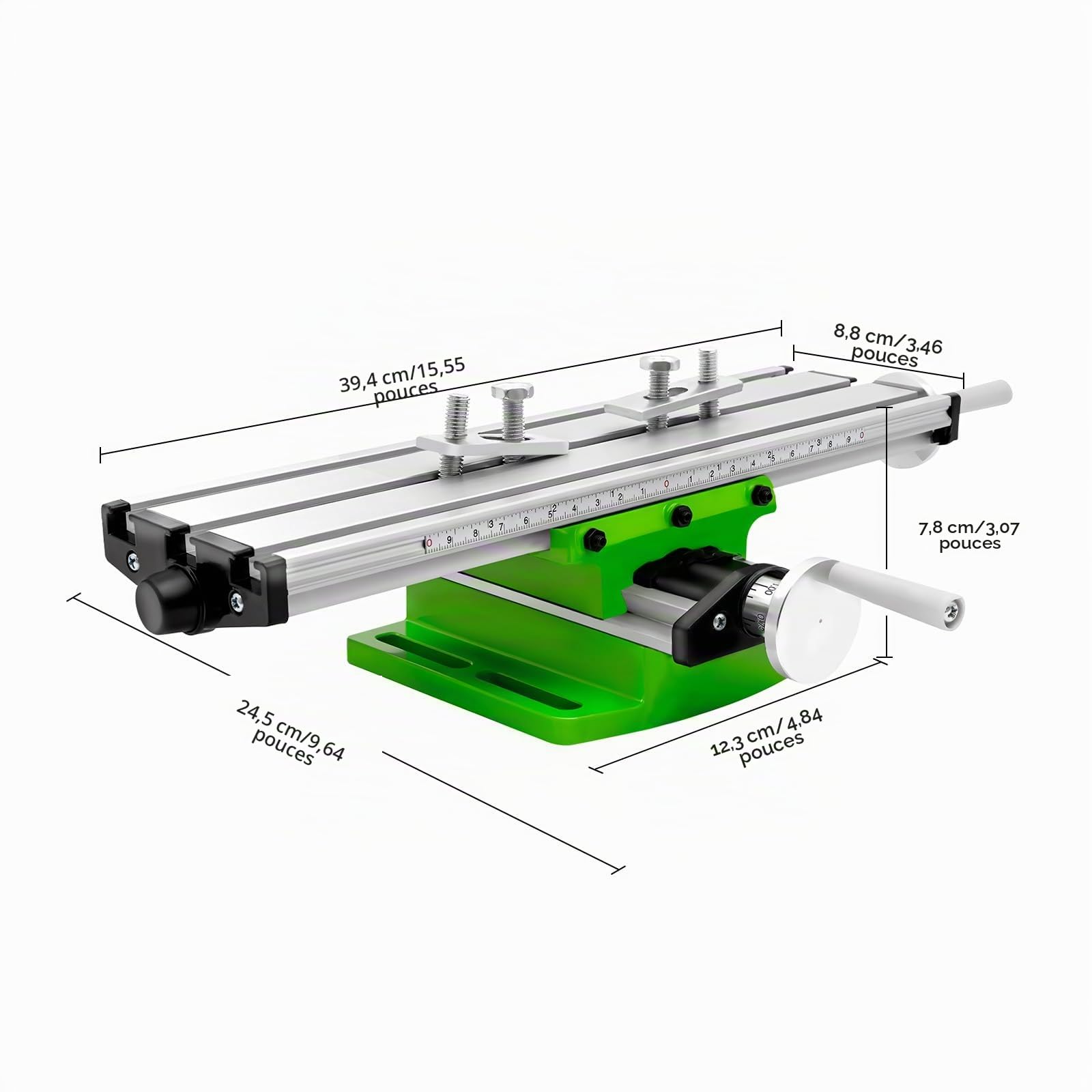 Table de Fraisage Multifonction, Table de travail Croix Fraiseuse composée avec Échelle & Mâchoires Fixes, Table de Travail pour Perceuse D'établi, Support de Perceuse