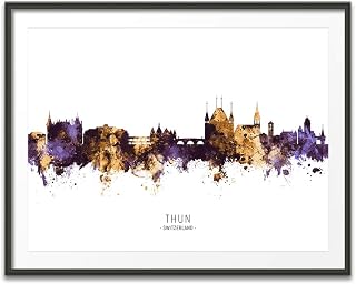 Thun Switzerland Skyline art print poster, unframed -11910