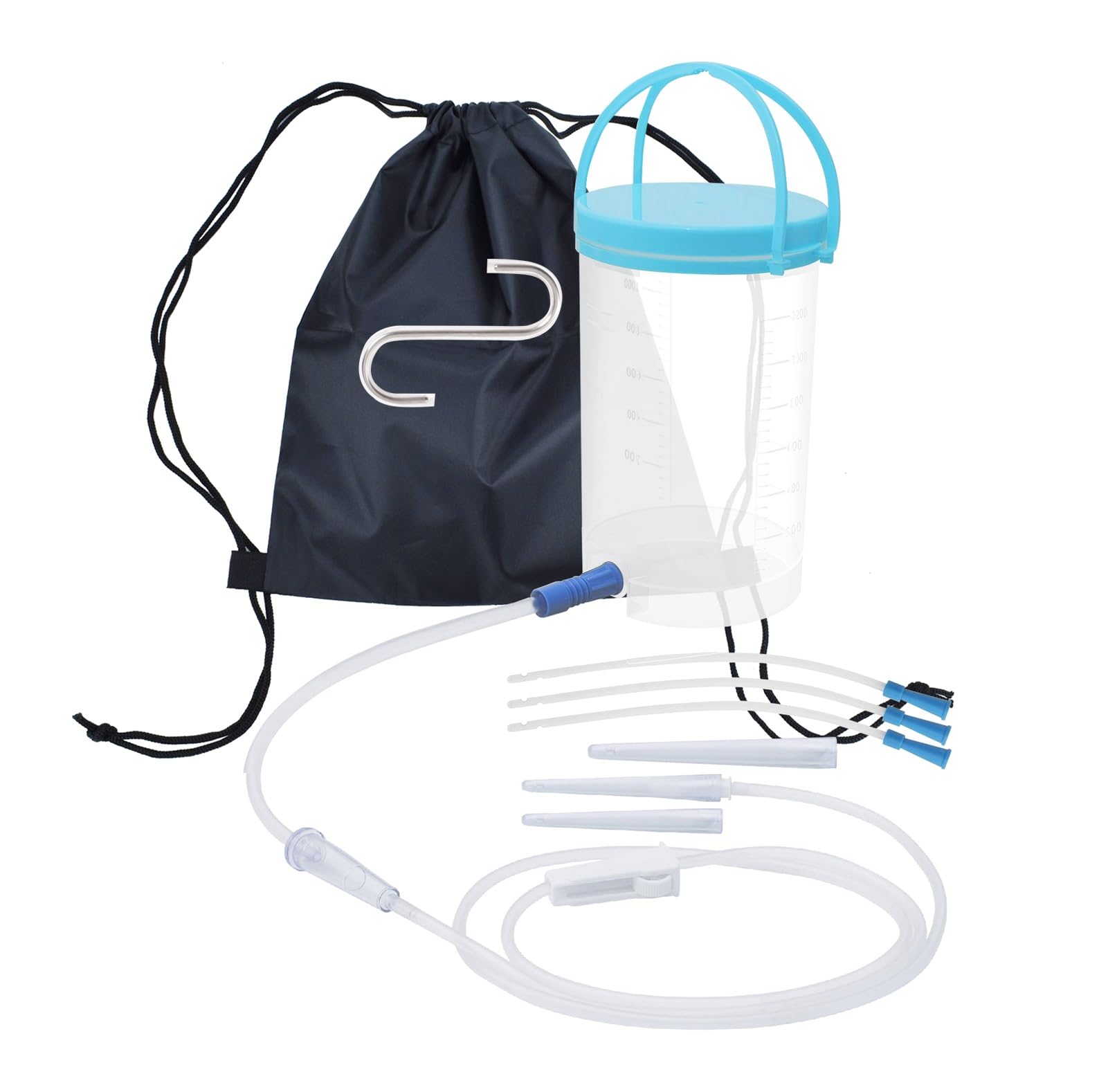 Enema Bucket Kit for Colon Cleansing with 6Pcs Enema Nozzle Tips Colon Tube Replacement, Coffee Enema kit for Constipation Detox 6ft Silicone Tubing Hose Home Shower Enema Intestinal Rinser Irrigator