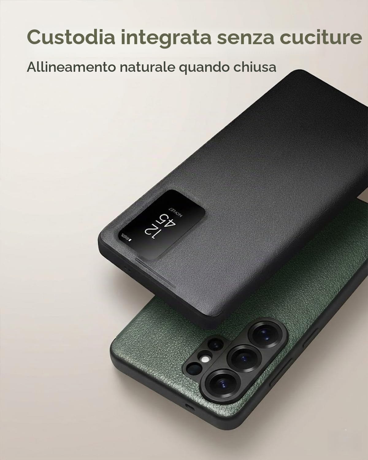 Custodia Folio per Samsung Galaxy S26 Ultra, Flip Cover con Finestra Smart View, Porta Carte Integrato, Cover Protettiva Sottile con Protezione Fotocamera(Black)