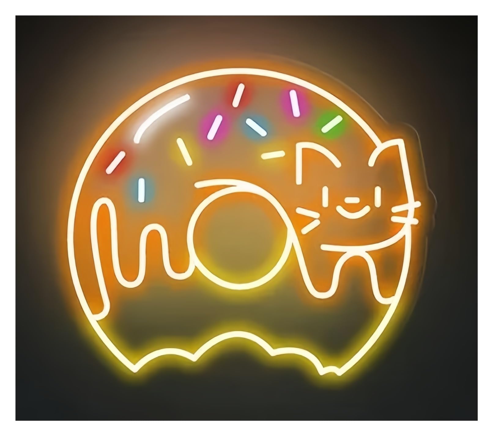 Shouxi A Sign Lamp Sweet Donuts Neon Sign Food Bakery Dessert Kitchen Decor Coffee Shop Restaurant Decoration Welcome Sign(,60Cm)