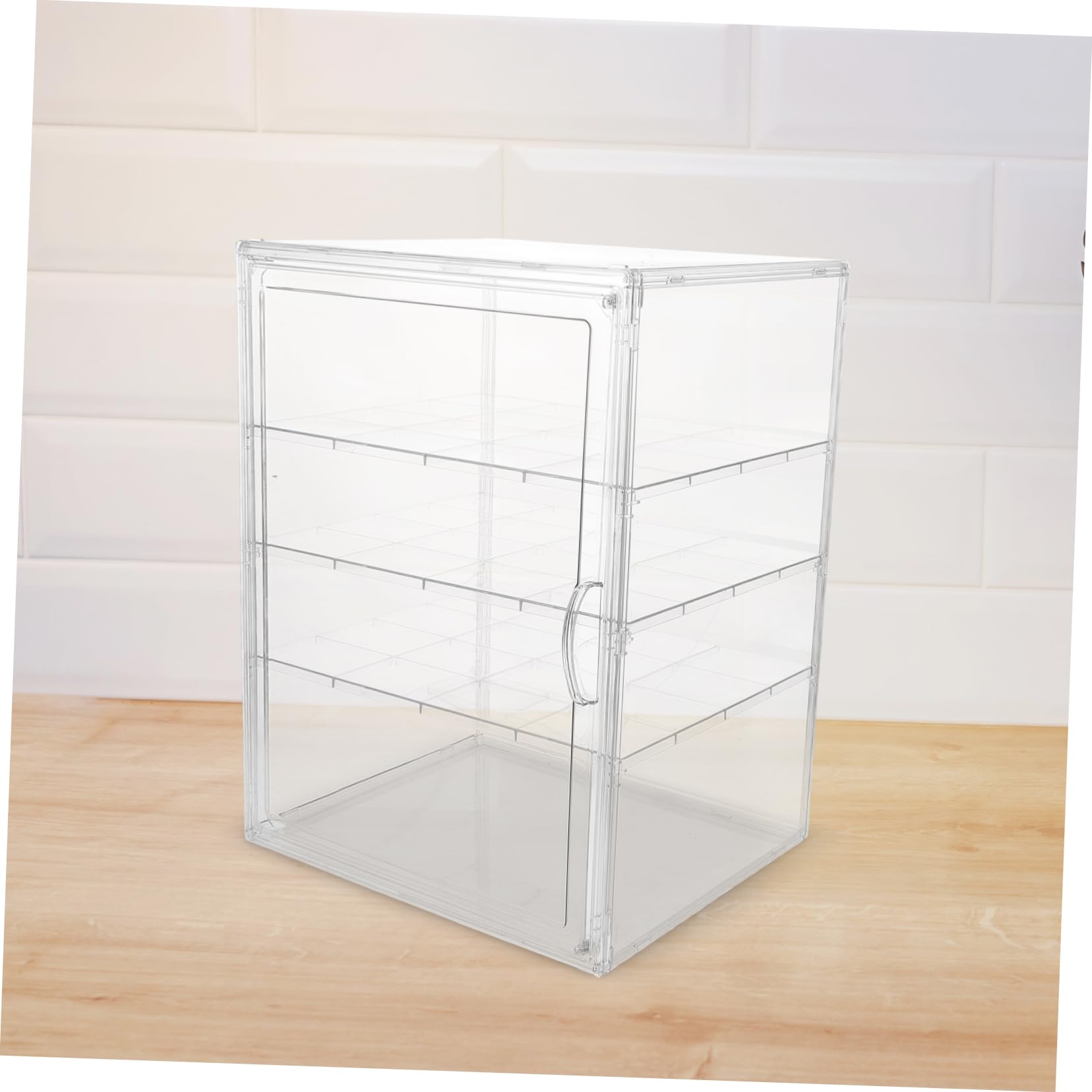 Vitrina de Postres de Mostrador 4 Niveles Pet Ajustable | Desmontable, Diseño Transparente, para Pan y Pasteles, Uso en Cocina o Panadería