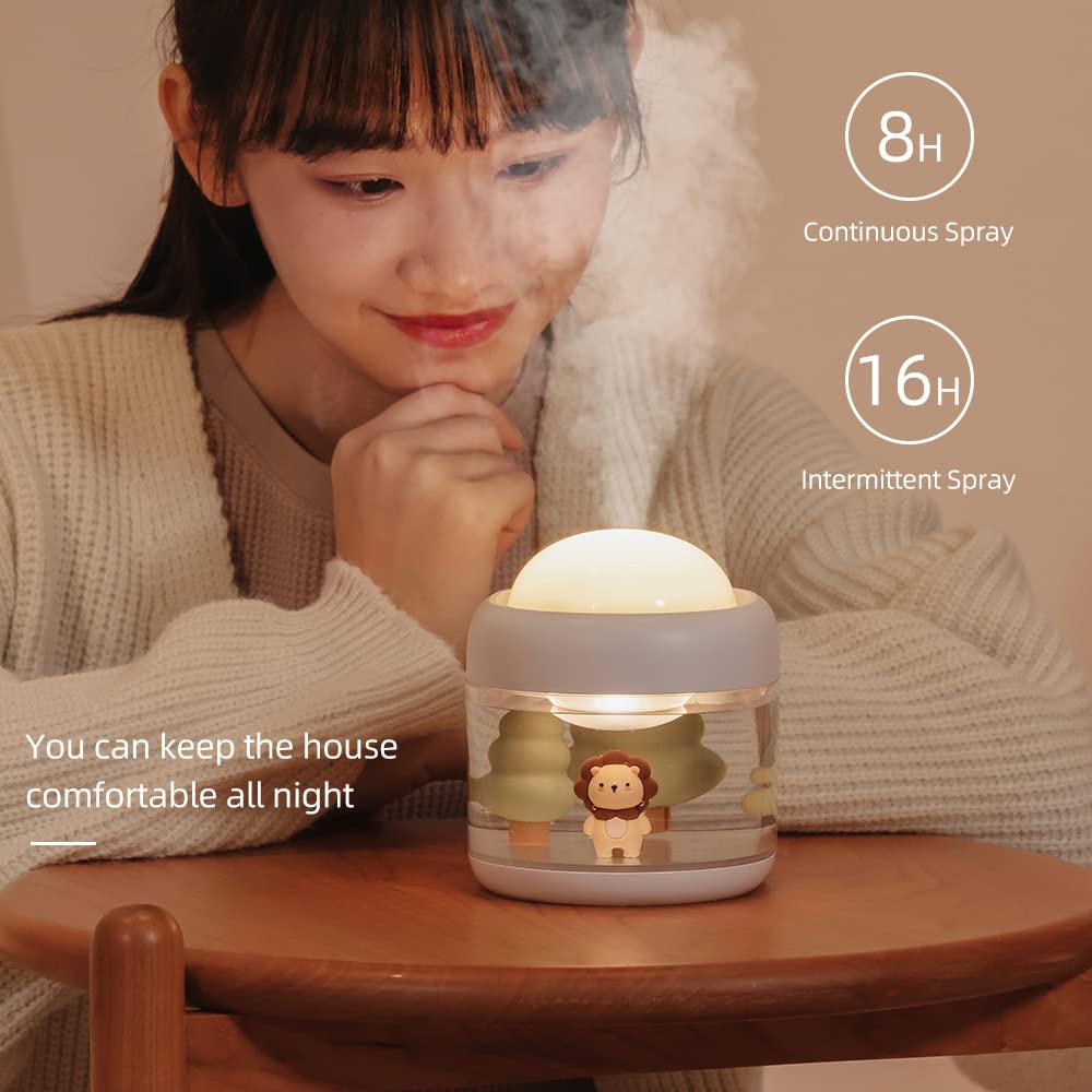 Umidificatore Proiezione del paesaggio domestico 35ML-55ML/H Volume spray 2000mAh 500ml Grande capacità Diver Modeling Serbatoio d'acqua Silenzioso Cielo stellato Luce d'atmosfera Proiezione rotante a