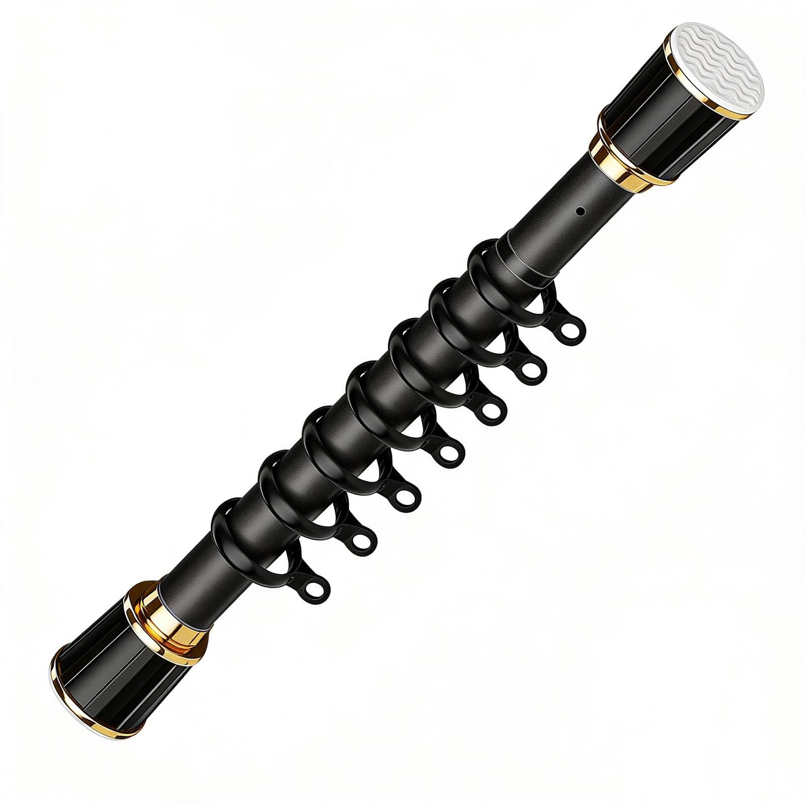 ain Rods Inless – Lot de 2 tringles en acier sans perçage pour chambre à coucher, cuisine, salle de bain (noir, 33 à 49,8 cm)