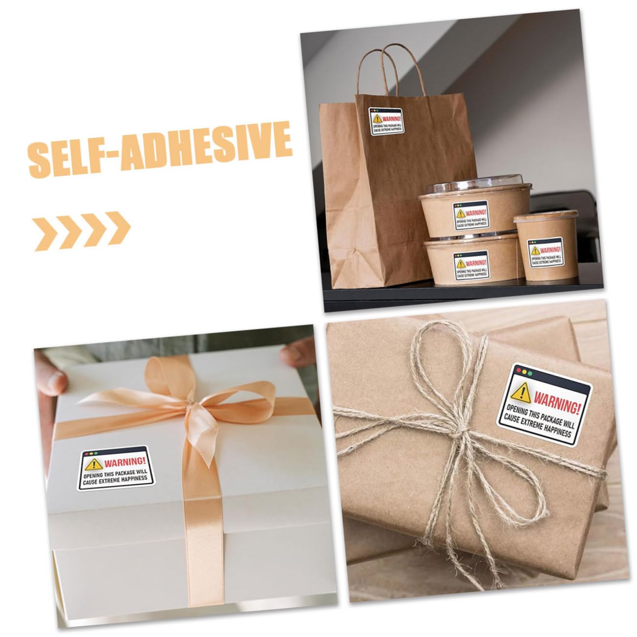 SHINEOFI 4rotoli Roll Di Adesivi Per Imballaggio Di Estrema Felicità Etichette Autoadesive Per Buste e Scatole Etichette Colorate Per Feste e Regali Perfetti Per Decorazioni Fai Te e