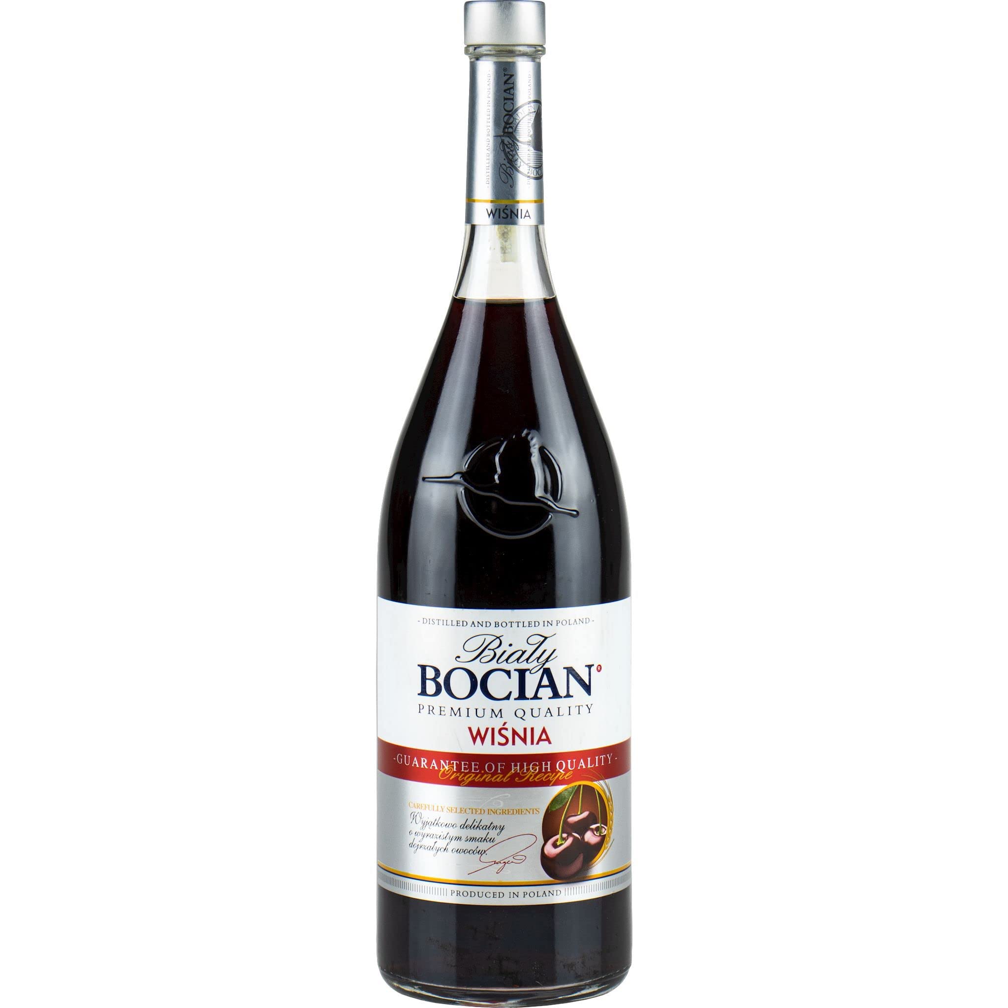 Likier Bialy Bocian Wisnia 0,5L - Kirschenlikör | Likör |500 ml | 30% Alkohol | Polmos Bielsko-Biała | Geschenkidee | 18+