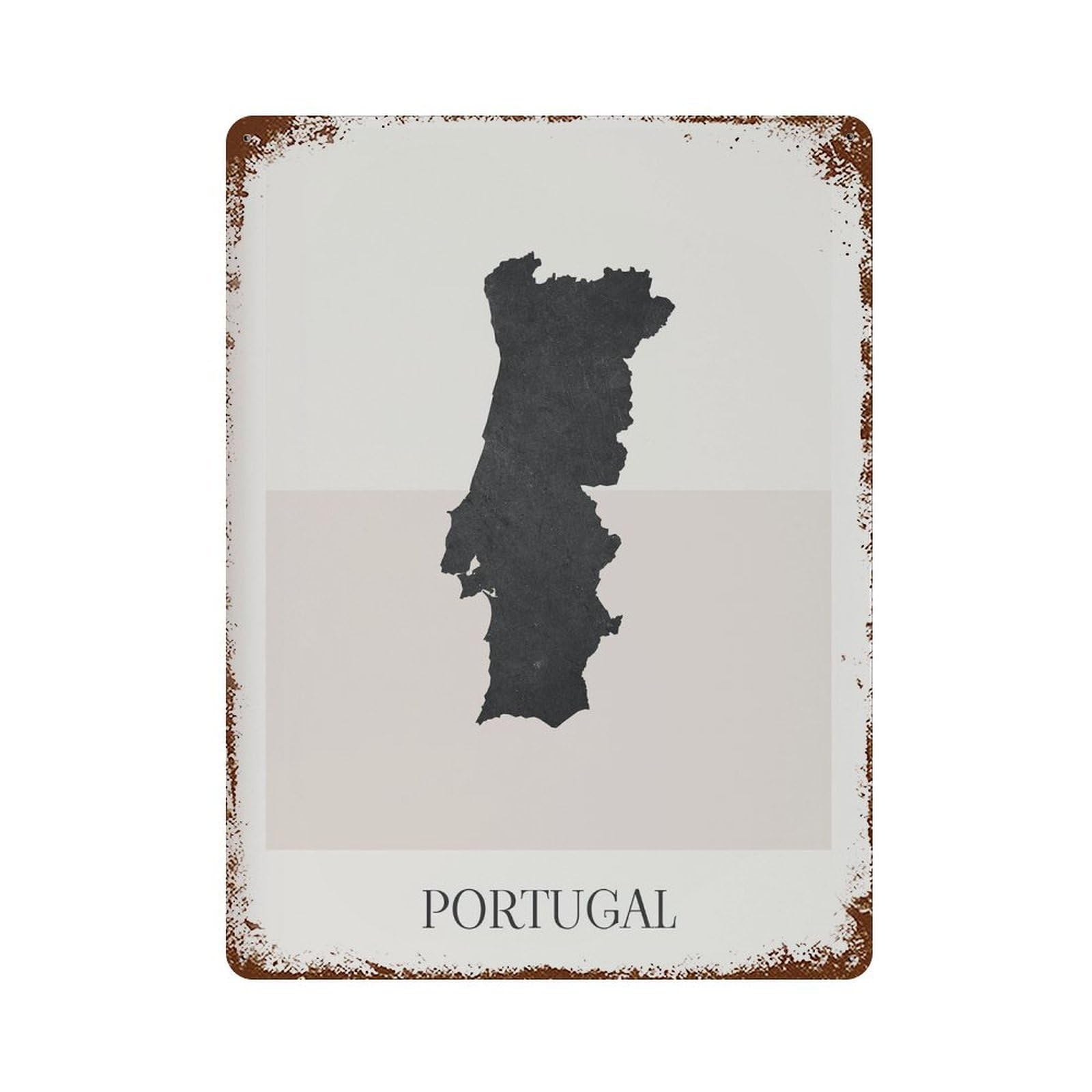 xiaoxiaoshen Portugal Map Minimalist Boho Decor For Home Or Gift Wall Decor Art Metal Tin Poster Modern Home Decor Art Home Bar Shop Decorations Vintage Sign 40x30cm
