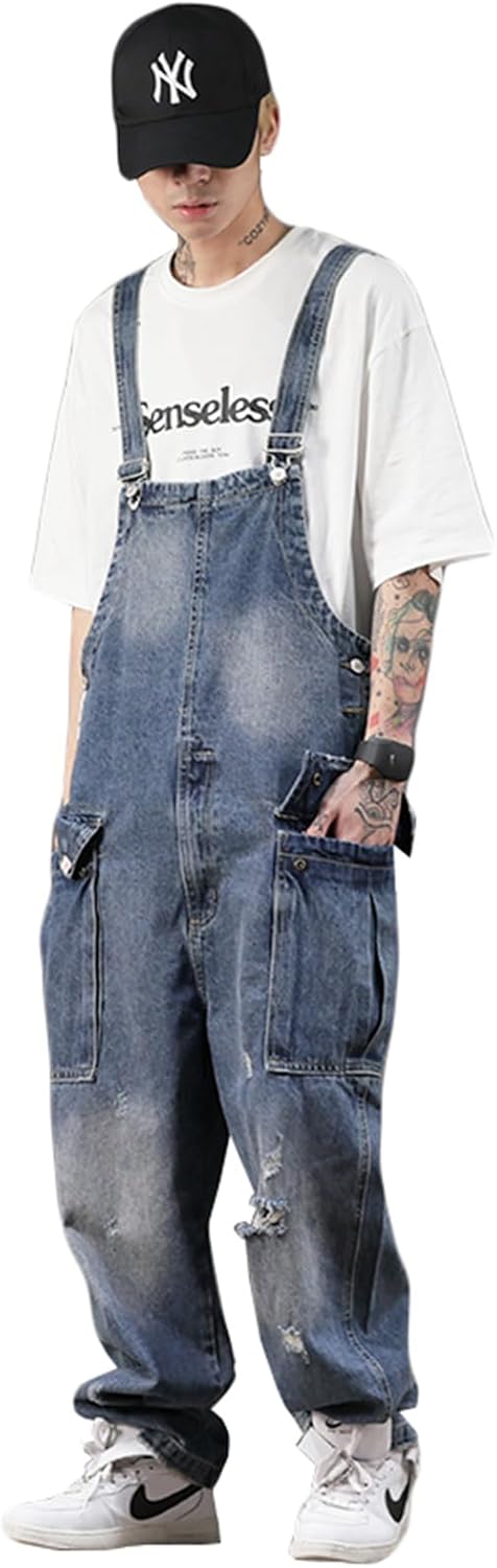 Dickies ネイビーブルー ストライプ オーバーオール LL 2枚セット