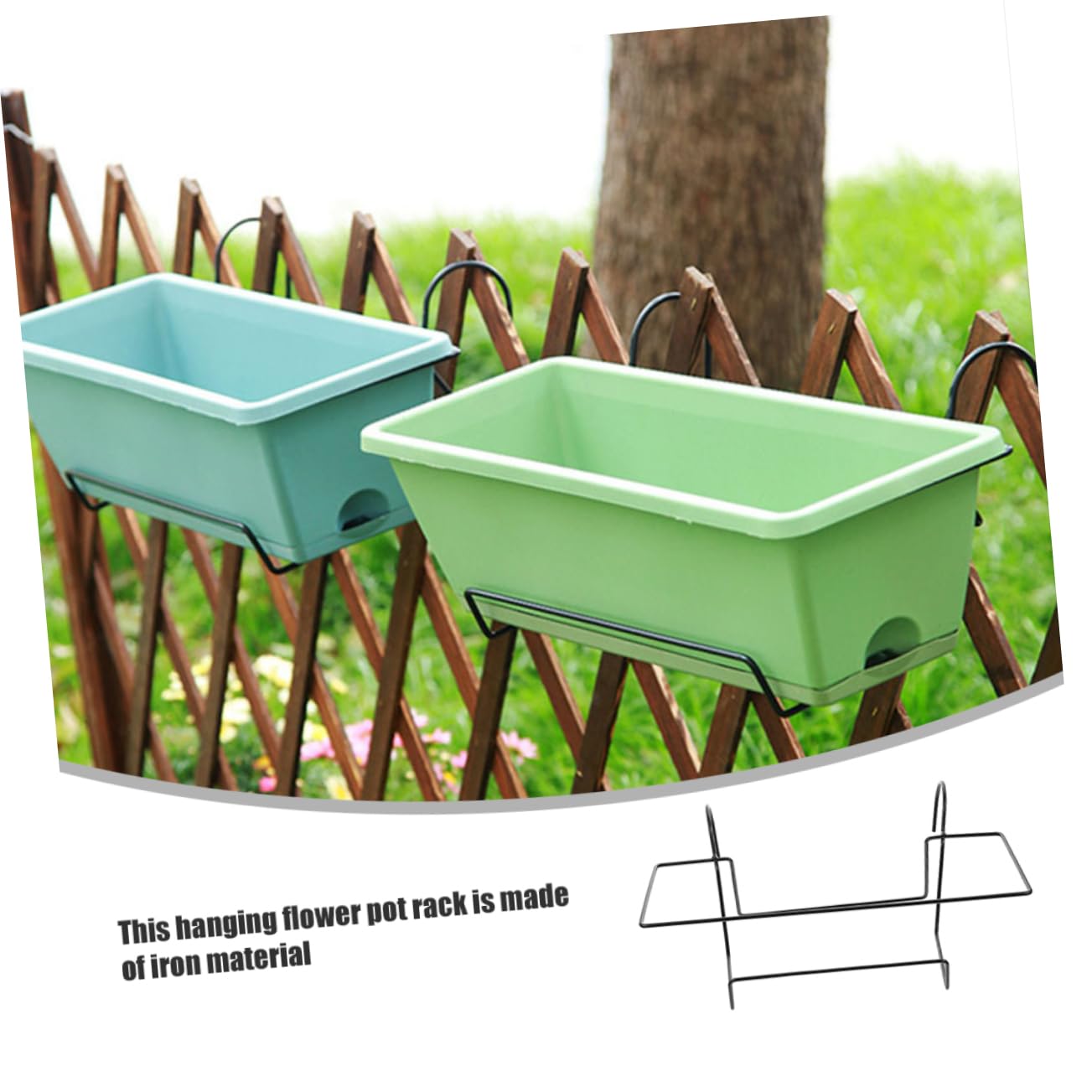 2 staffe per fioriere in ferro nero, ganci per balcone e giardino, per fioriere da 43 cm, decorazione perfetta per esterni e facile installazione per gli amanti delle piante