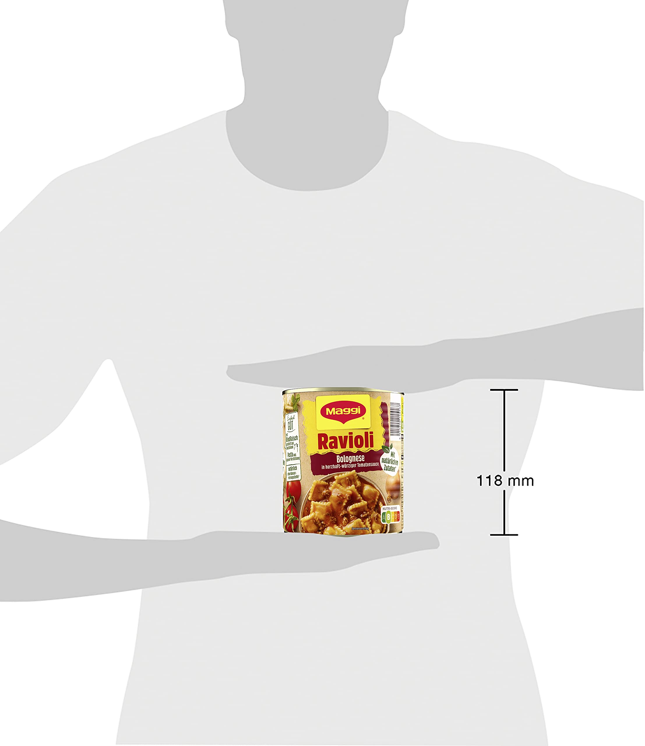 MAGGI Ravioli Boloñesa - Delicioso plato preparado con carne picante, olla y microondas, comida ideal para festivales, 1 unidad (800 g)