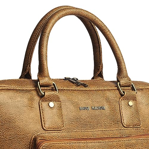 Image of Gauge Machine Professional Vegan Leather Messenger Briefcase Bag for Office |Fits upto 14 /15 / 16 inch Laptop |Separate Padded Laptop Compartment |Water Resistant |Men & Women |16L