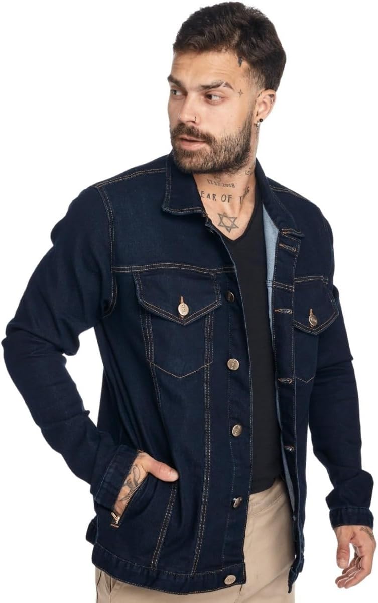 Jaqueta Jeans HNO Jeans Premium Azul Escuro