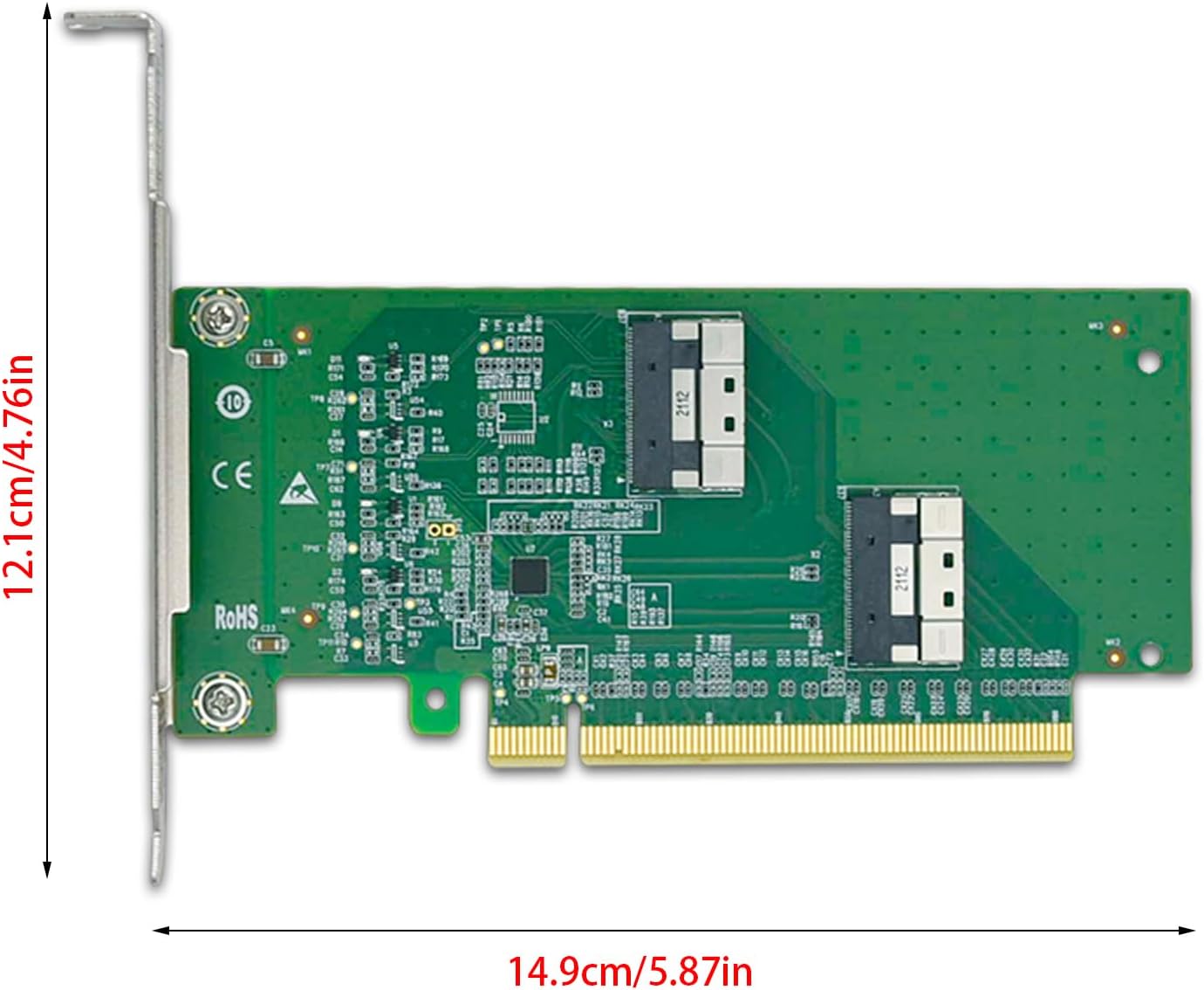 Advanced PCIe X16 to 2 SlimSAS SFF 8654 8i Adapter for Desktop Expansion Highly Speed Data Transfer Stable Connection