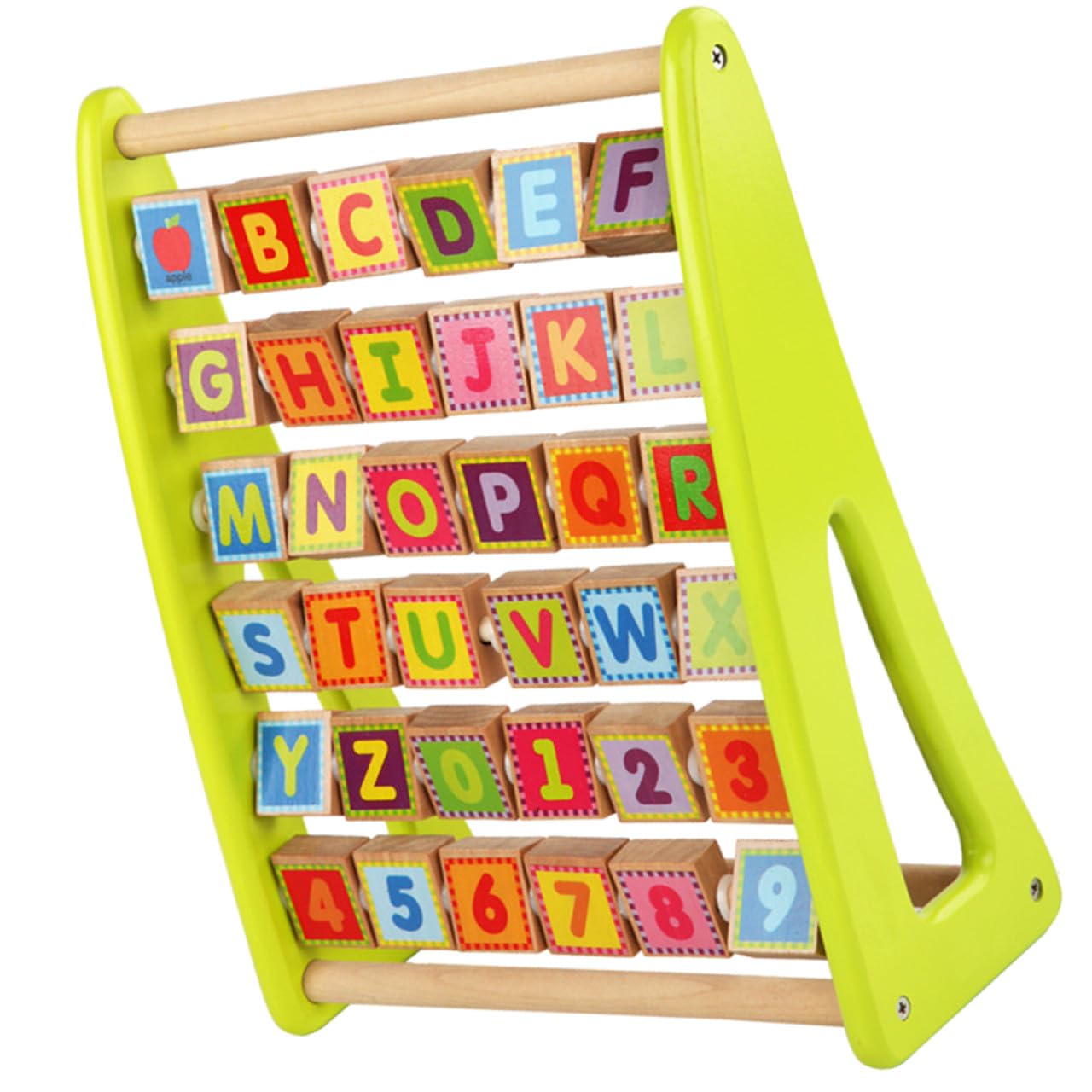 Uonlytech Juguete Educativo de Madera Verde para Niños, Letras y Números