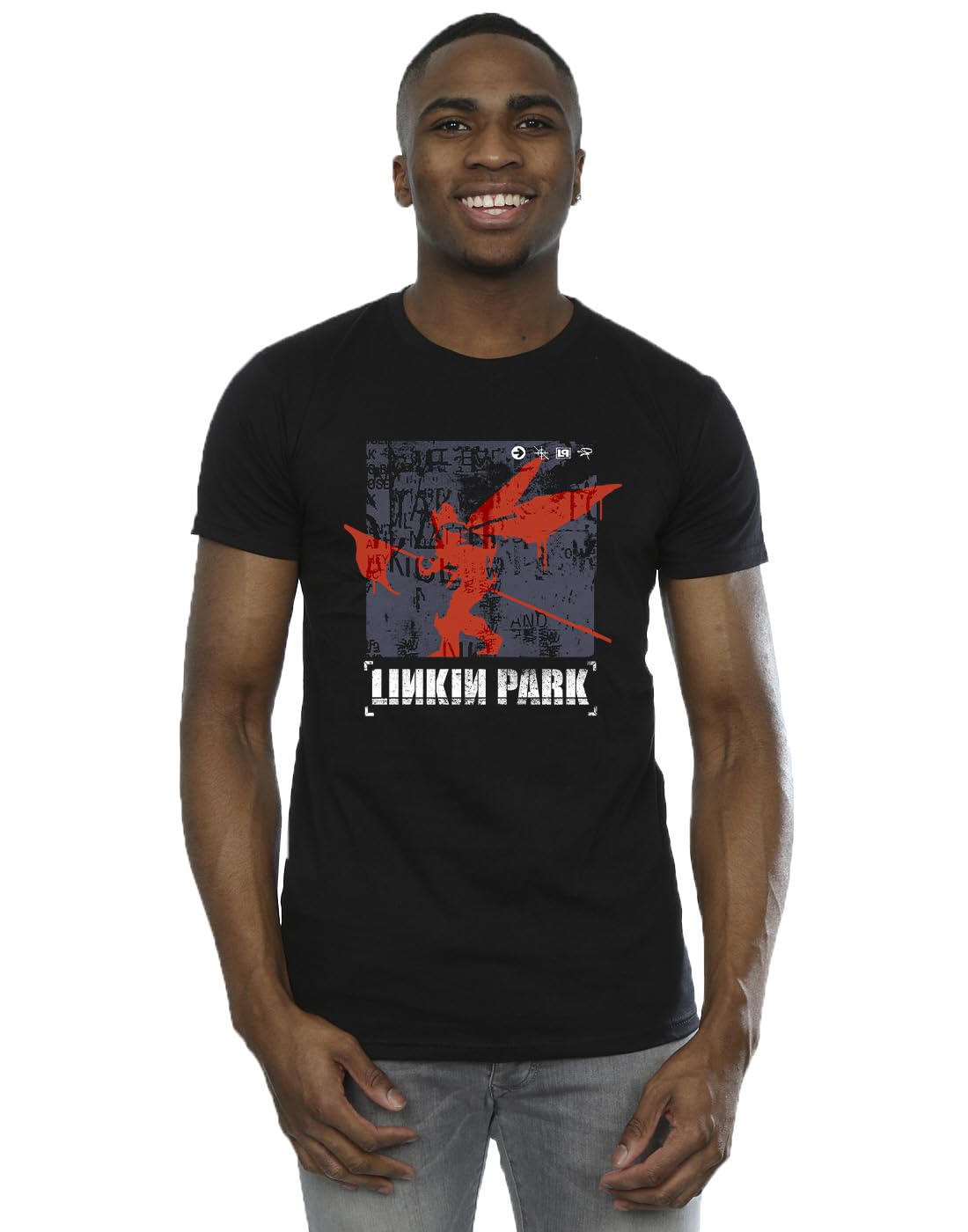 Absolute Cult Men's Black Linkin Park Side Tracklist T-Shirt XXXX-Large