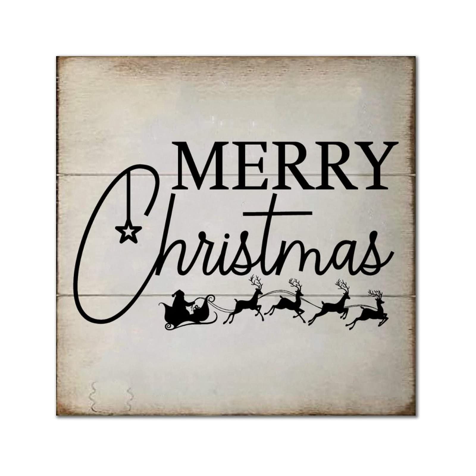 Panneau mural de Noel en bois noble, decoration vintage suspendre de qualite