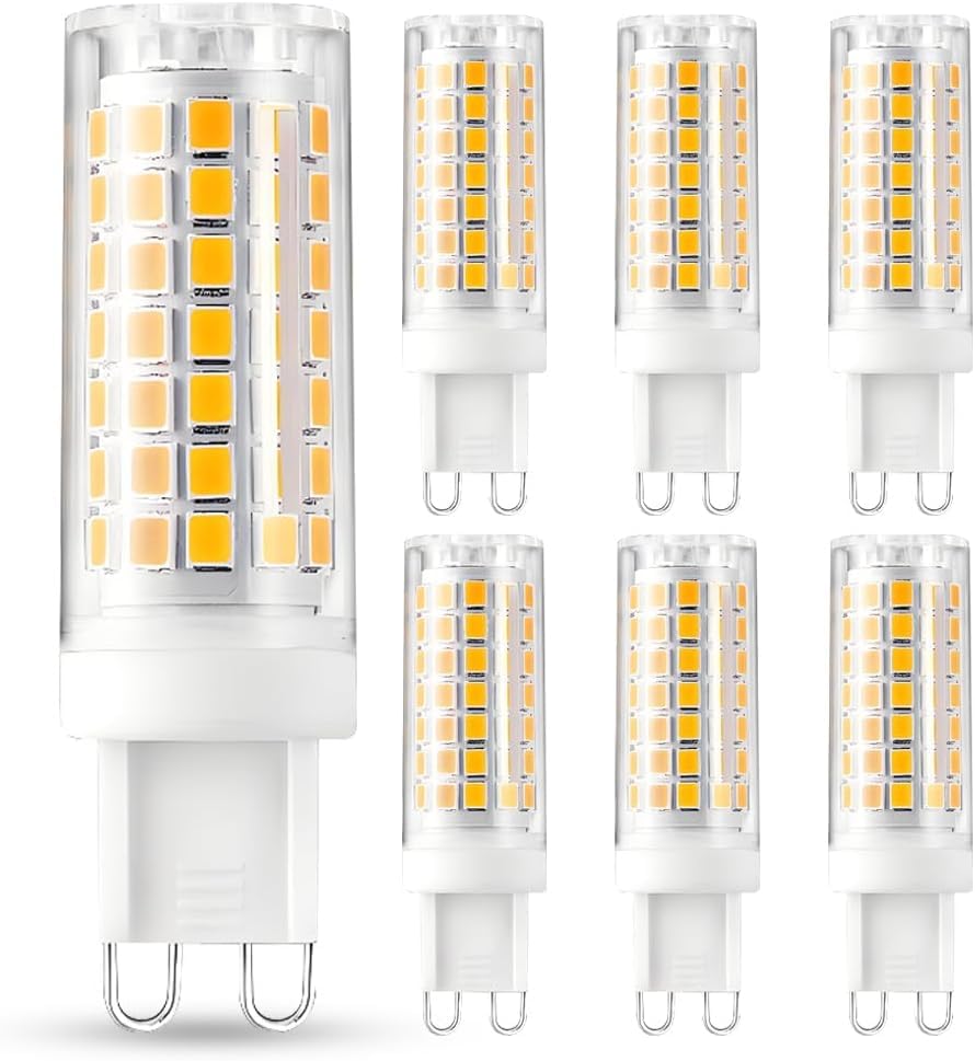 FEILEMAN G9 LED Dimmbar Lampe Glühbirne 7W 70W Halogen Äquivalent Lampe G9 Bi Pin Sockel, No Flicker Flimmerfrei 6er Warmweiß 2700K AC230V 360°Ausstrahlungswinkel