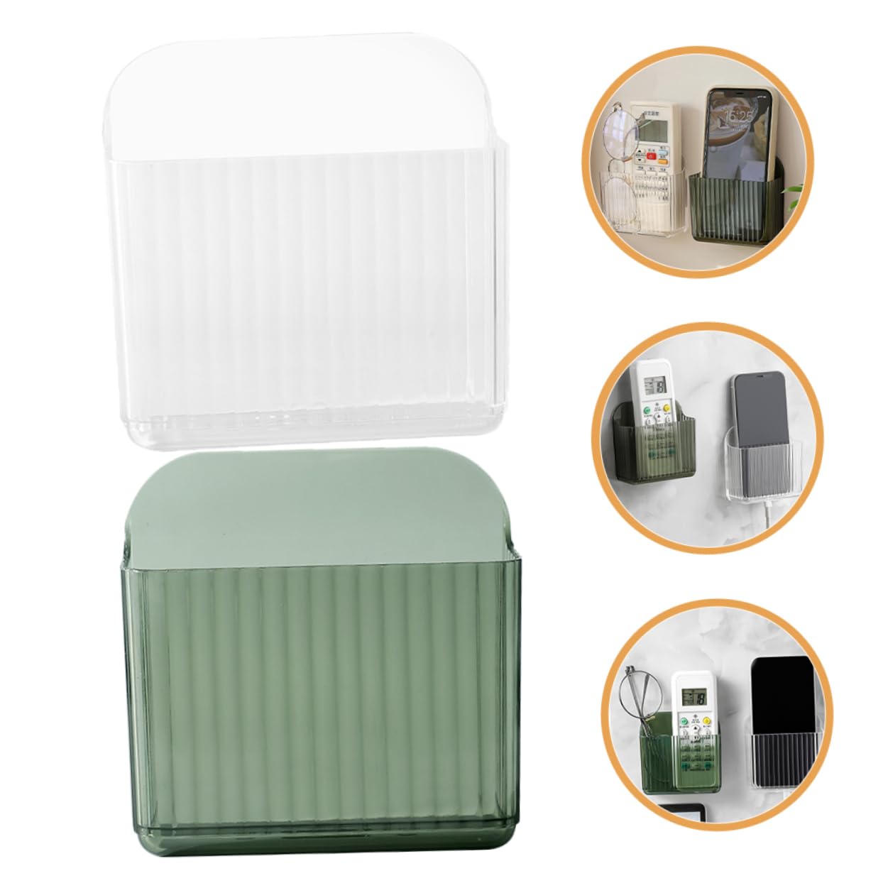 Alipis 8stücke Organizer Box Für Fernbedienungen Und Handy-ladegeräte Transparente Aufbewahrungsbox Ohne Bohren Für Schlafzimmer Büro Und Wohnzimmer