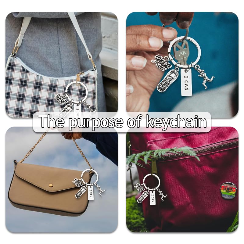 Runner Gifts Running Lovers Keychain Motivational Gifts for Women Girls Sports Gifts for Runners Marathon Key Chains Track Gifts Love to Run Keychains Inspirational Gifts for Women Girls