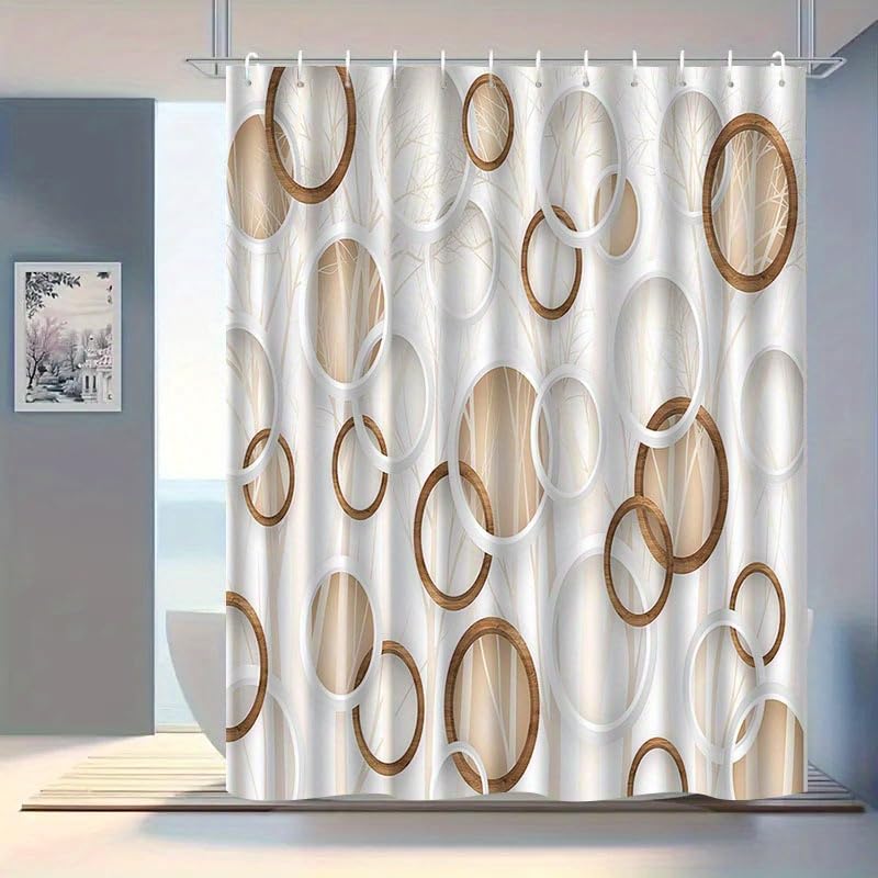 Rideau de douche anti-éclaboussures 122 x 183 cm motif géométrique