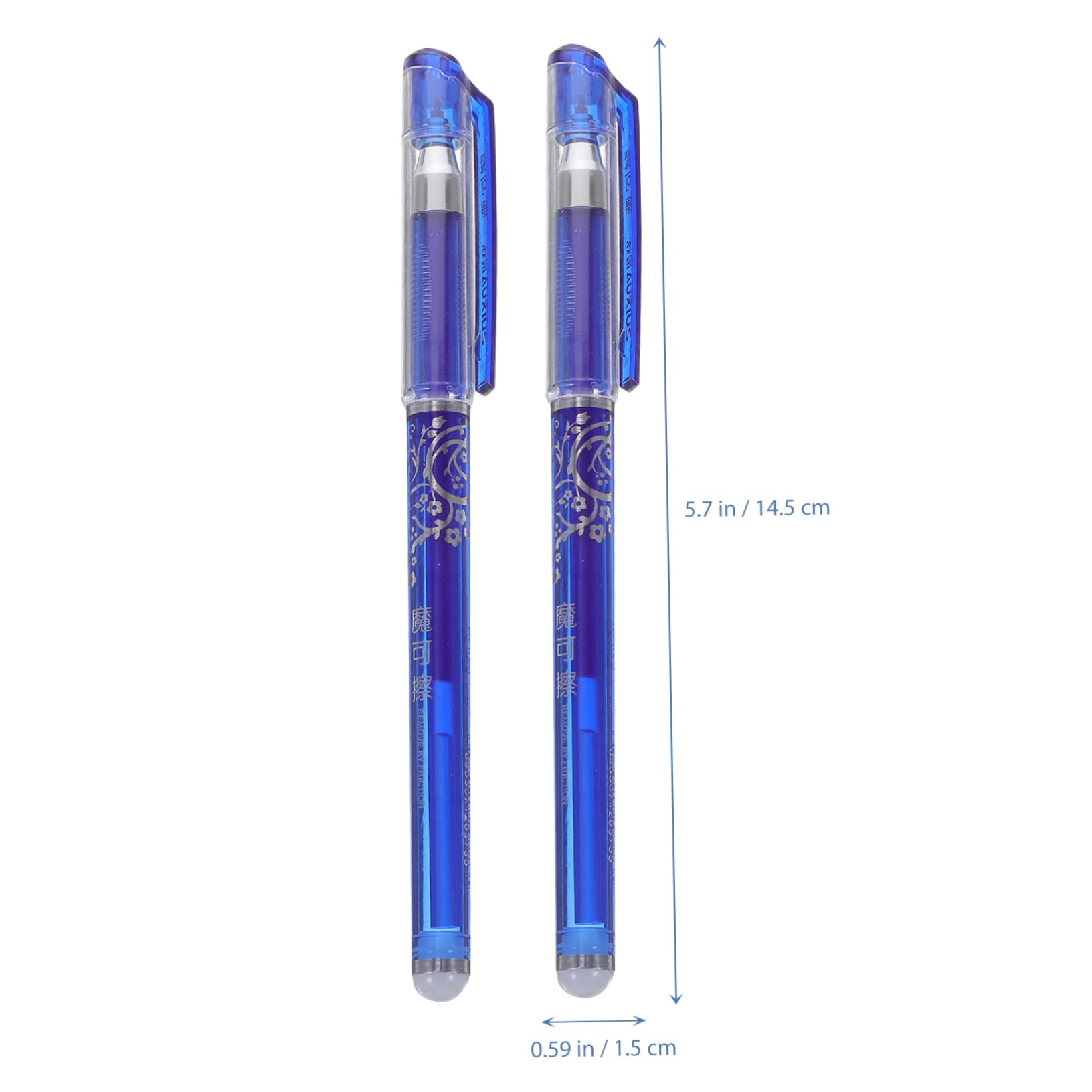 Uonlytech 12pezzi Penne Blu Cancellabili Set per Ufficio Scuola Articoli per Scrittura Inchiostro Blu Fluido e Punta Fine per Prendere Appunti e Scrivere Carta