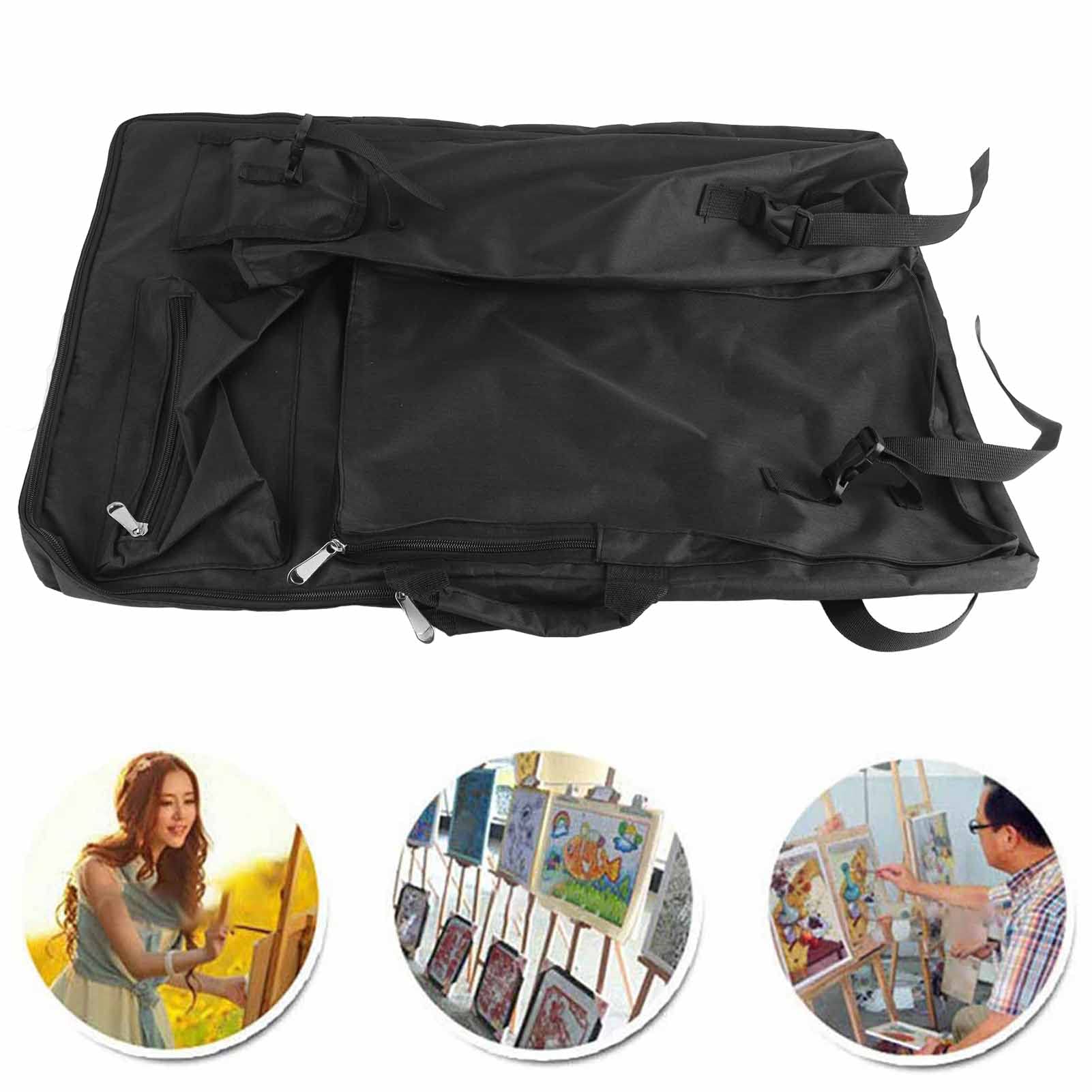 HEEPDD Zaino per Dipingere in Tela 4K, 66x49x6 cm, Impermeabile, Grande Borsa per Artisti, Nero
