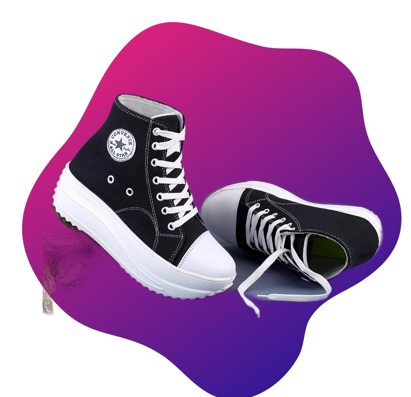 A ANTIC MOP® AM-28200104-Black Boot Womens Ultraforce Mid-Top Athletic-Inspired Retro Fashion Casual Outdoor Canvas for Girls_4 (B0C1X59DY9) Amazon Price History, Amazon Price Tracker
