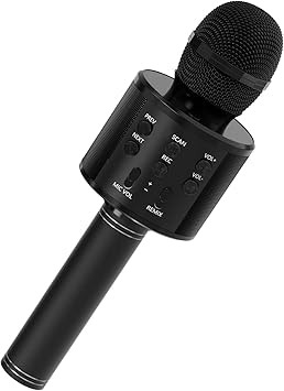 Mahadevs Toy Advance Handheld Wireless Singing Mike Multi-Function Bluetooth Karaoke Mic with Microphone Speaker for All Smart Phones (Color Black)