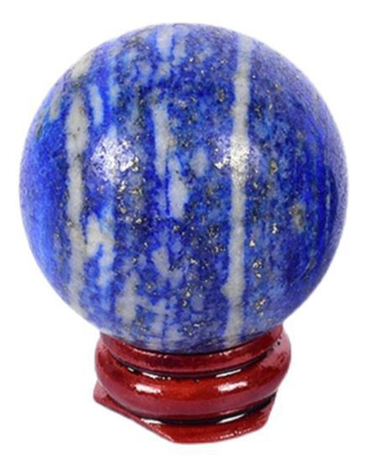 BJXKHFPIV 70~75mm, Lapis Lazuli Ball with Stand, Blue Crystal Sphere Quartz Crystal Gemstone for Feng Shui Divination Sphere Home Decoration Gift