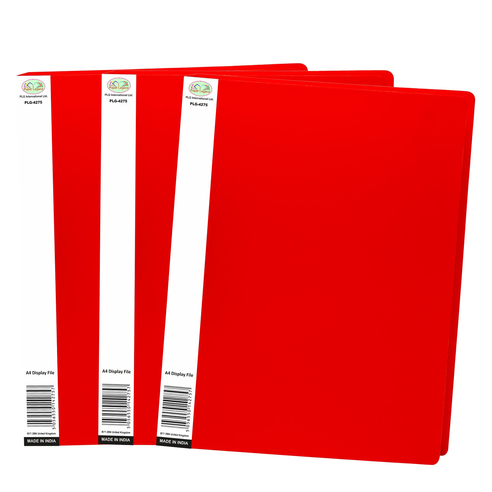 A4 Red Display Folder, Display File with 20 Pockets Display Book Presentation Folder with Plastic Pockets Certificate Folder - 40 View Pages (Set of 3)