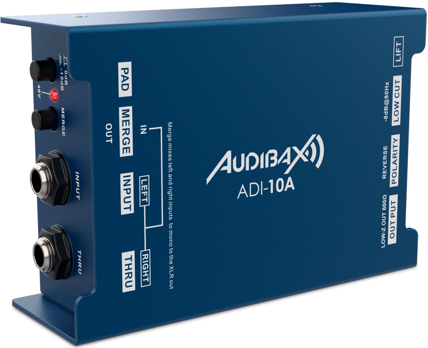 Audibax ADI-10A Caja DI Activa 48V con Alimentación Phantom