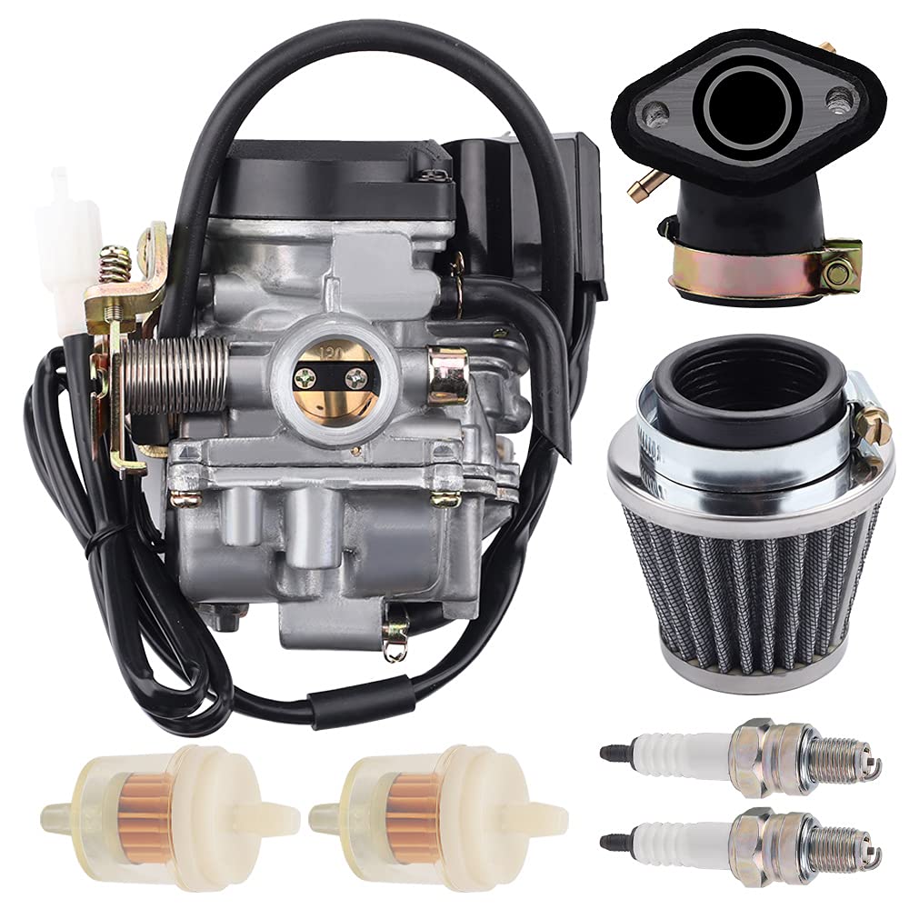 Physeed 139QMB Carburetor Manifold Intake Replacement for 18mm Tao Tao 50CC Carburetor GY6 49CC 4 Stroke Chinese Scooter Moped Mini Dirt Bike ATV Ruckus Racing Kymco