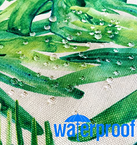 Green Outdoor Cushion Cover Waterproof Tropical Palm Leaves Plant Double Sided Printing Throw Pillow Cover Garden Decor Home Decorate for Livingroom Couch Patio Furniture Sofa 18"x18"(45x45cm) - Image 2