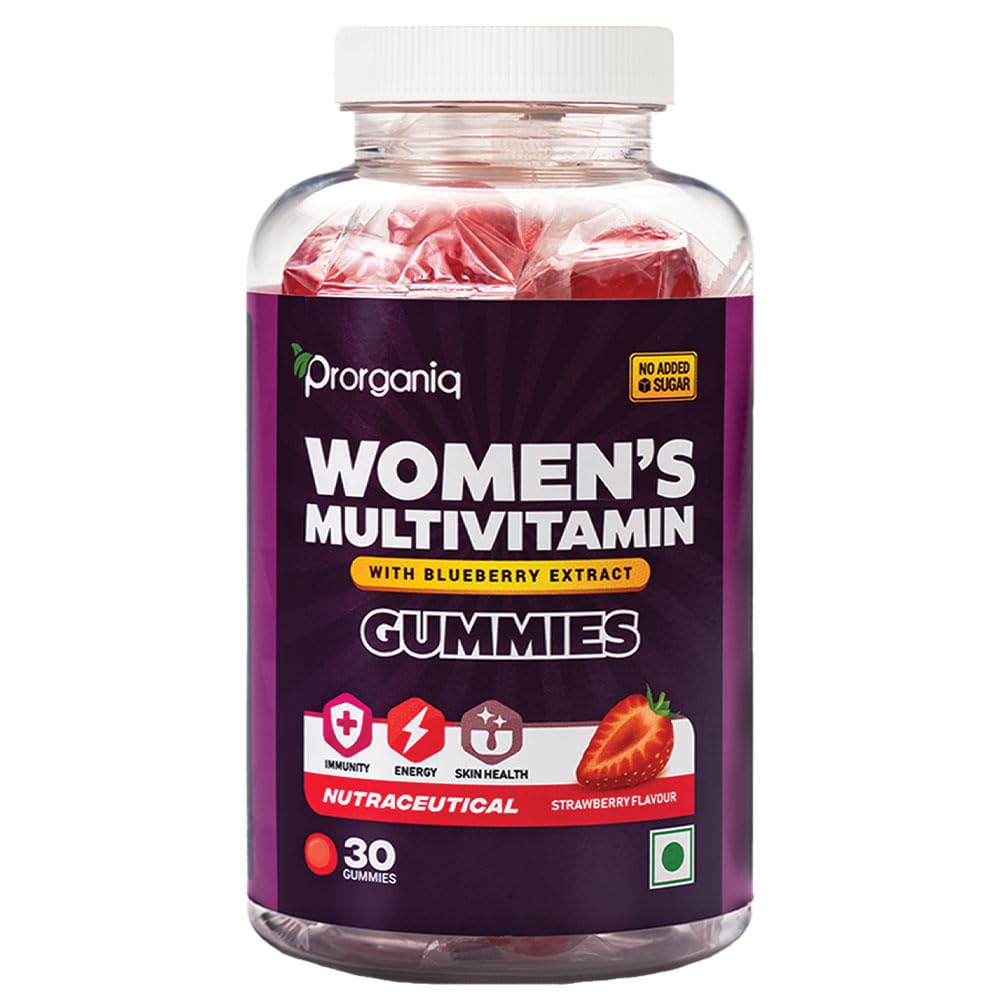 Prorganiq Womens Multivitamin Gummies with 9 Essential Vitamins, Minerals & Blueberry Extract | Energy & Immunity Boost, Supports Radiant Skin & Healthy Hair (Pack of 1) (B0CQKJ4WK5) Amazon Price History, Amazon Price Tracker