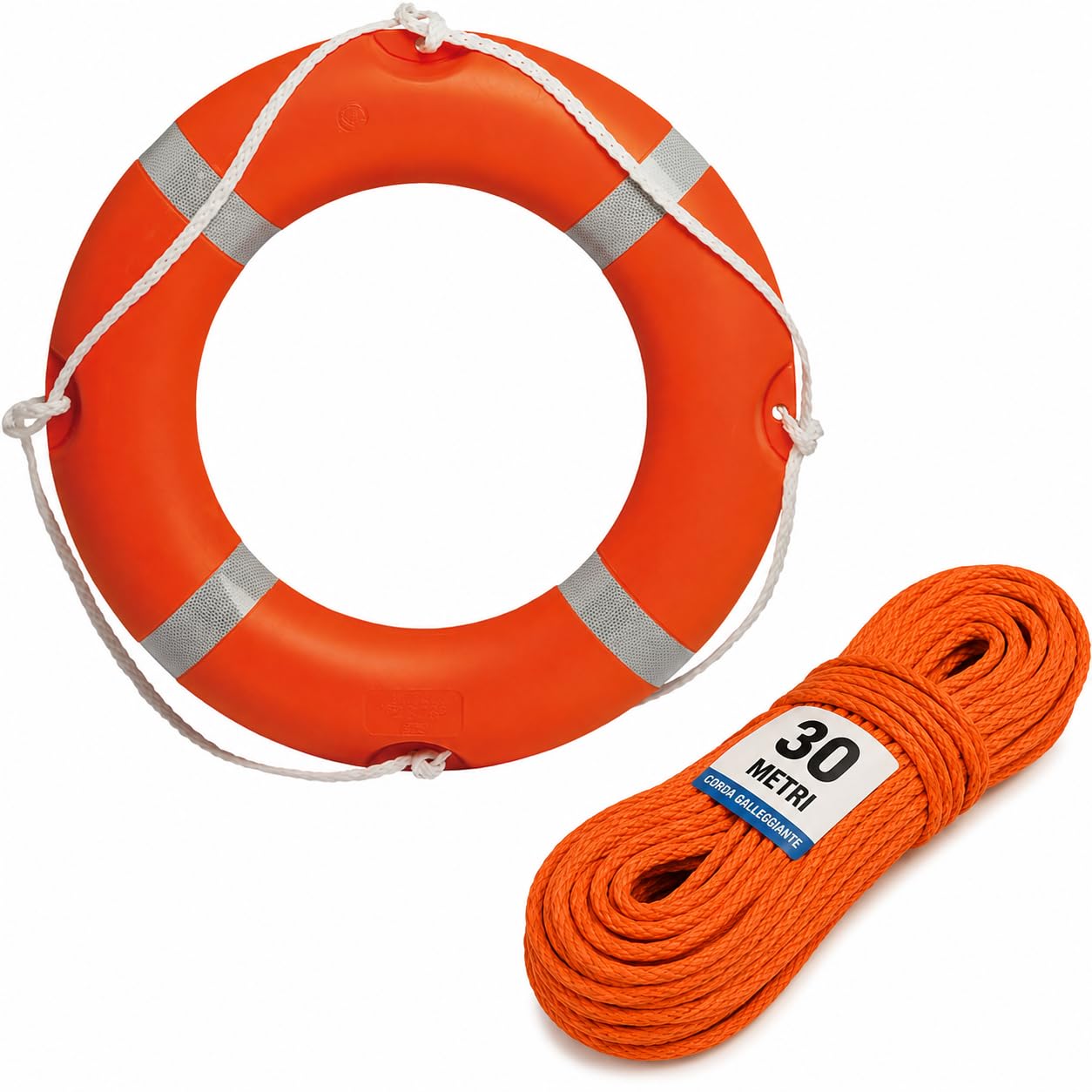 CG94 - Orangener Schwimmring mit schwimmendem Seil 30 m