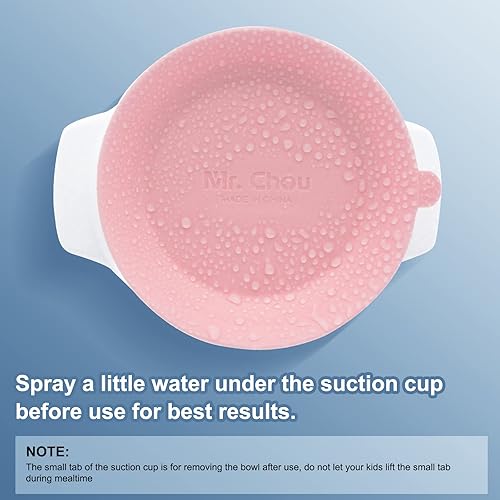 Miniatura 7 de MR. CHOU Cuencos de succión para bebés con tapas de vidrio templado a prueba de fugas para bebés y niños pequeños, suministros de alimentación