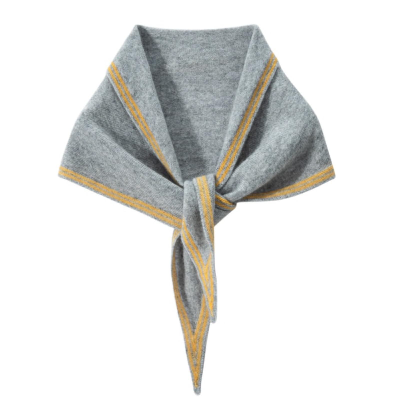 ThiCc Knitted Triangle Scarf for Women - Minimalist Cashmere Shawl Versatile Neck Warmer Cozy Headscarf Elegant 2-in-1 Neck Wrap Stylish Neckerchief Old Money Aesthetic (Grey)