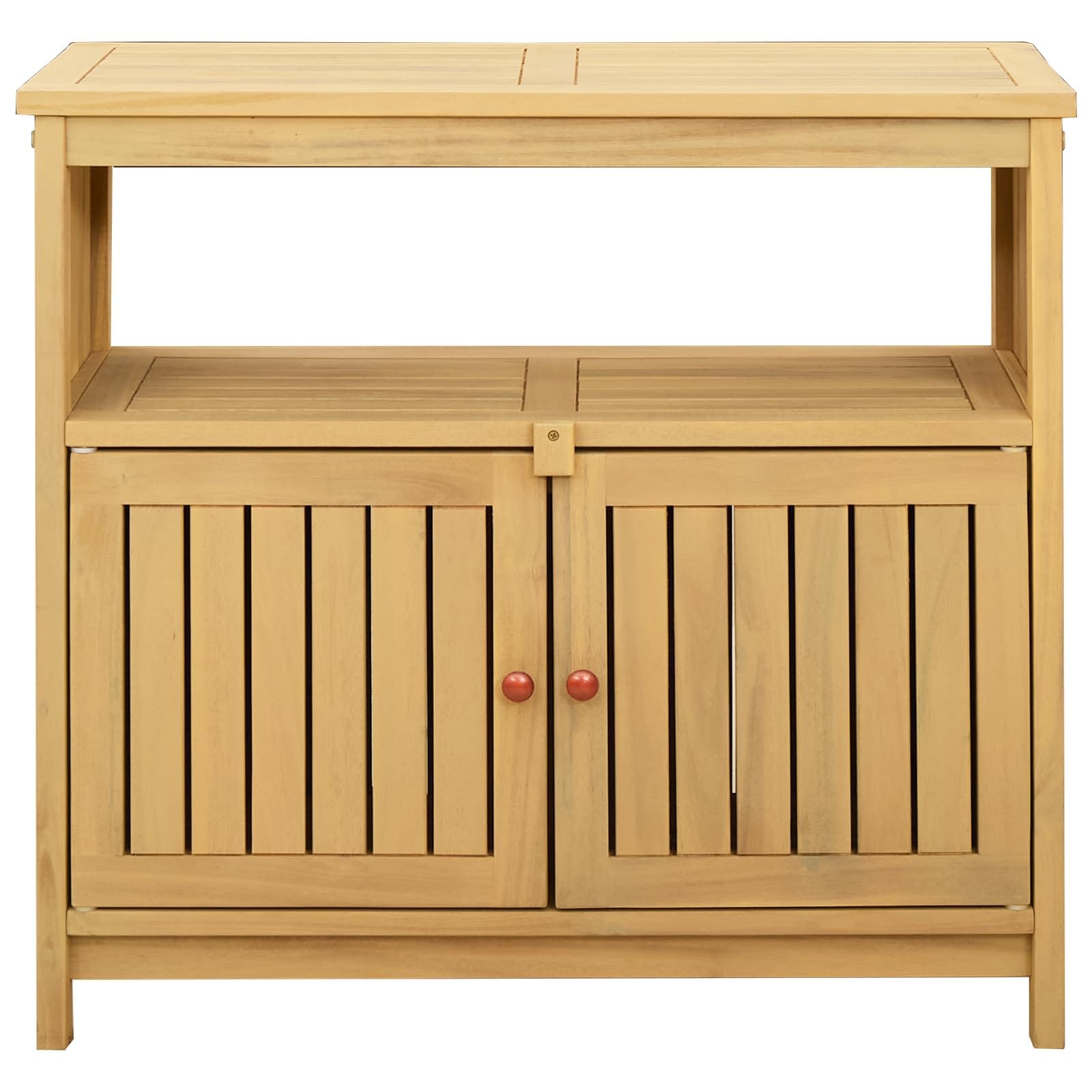 vidaXL Table Console de Jardin Acacia Clair 80 x 35 x 75 cm