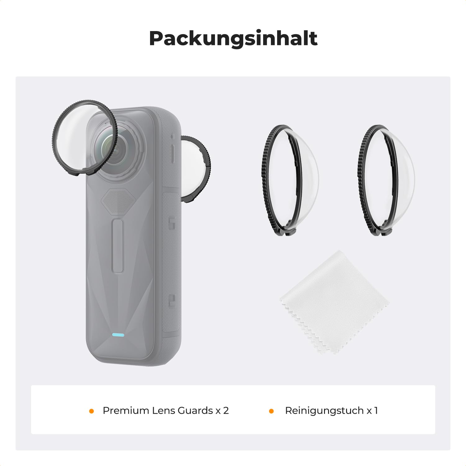 K&F CONCEPT Objektivschutz für Insta360 X5, Optischer Linsenschutz aus Gehärtetes Optisches Glas, Mehrfachvergütet Kratzfest, Objektivabdeckung für Insta360 X5 Zubehör