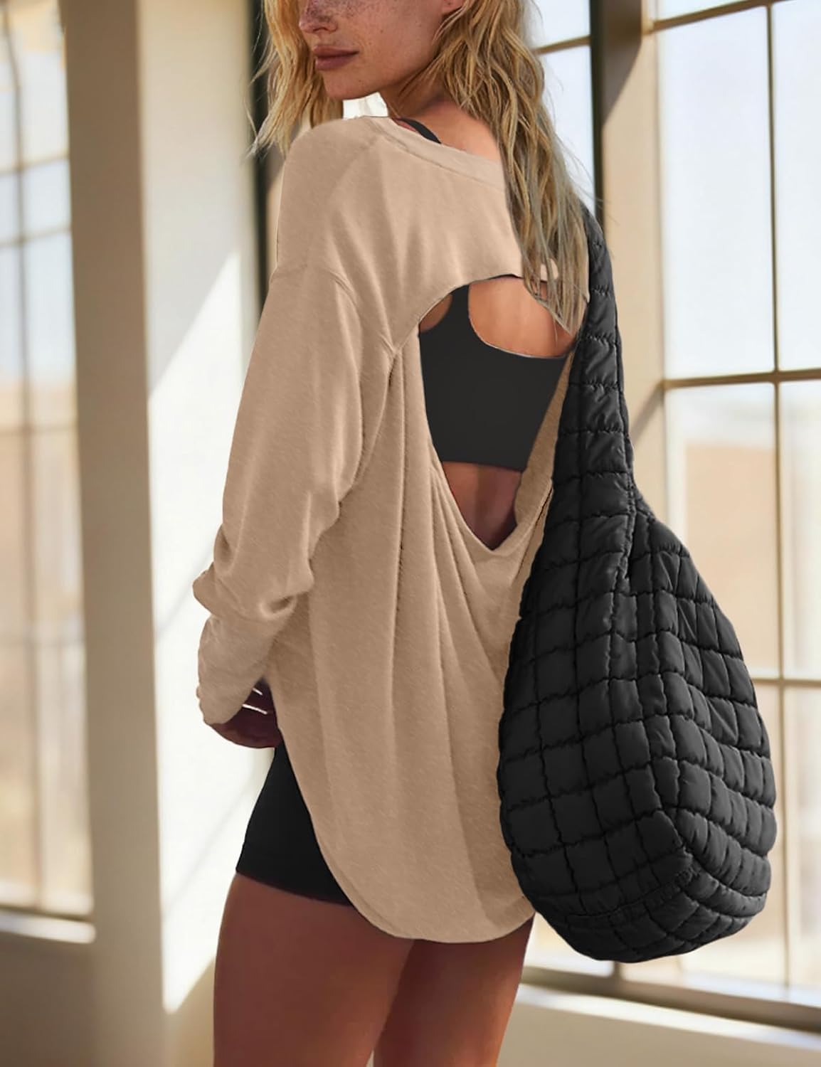 UNIANKIYA Open Back Workout Tops for Women Long Sleeve T Shirts Casual Activewear Athletic Yoga Gym Running Y2k Clothes - Image 5