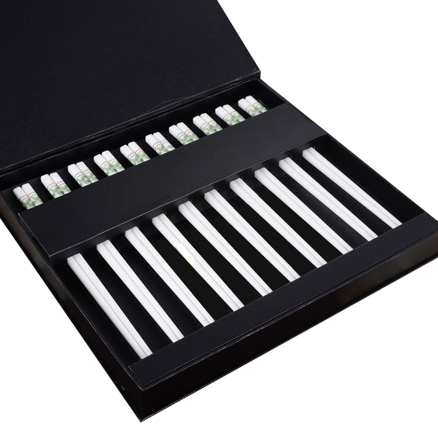 Baguettes à Doigts réutilisables en céramique de 25 cm, réutilisables pour Les Baguettes en Porcelaine osseuse, faciles à Nettoyer，10 Pairs