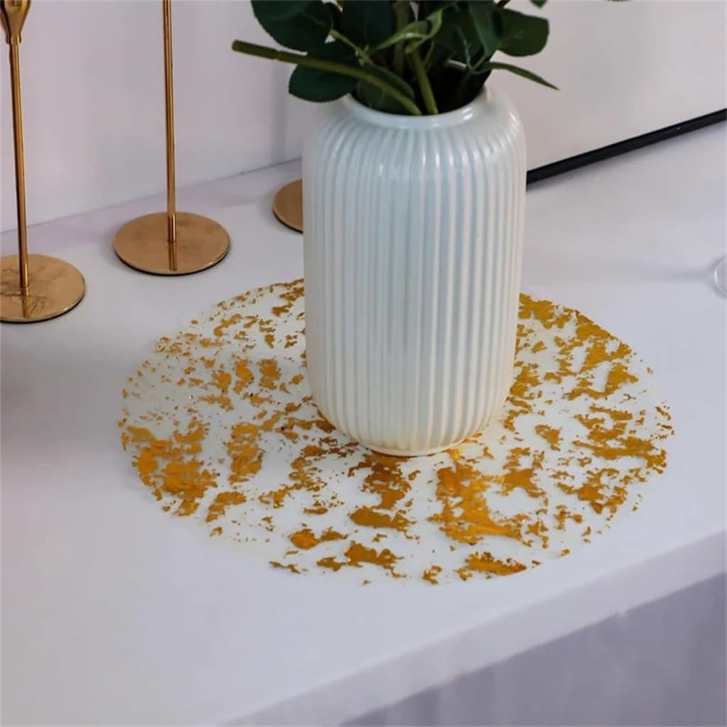 6 Piece Foil Mat Round Gold Table Companion Thin Mesh for Wedding Birthday Party Home Decoratio